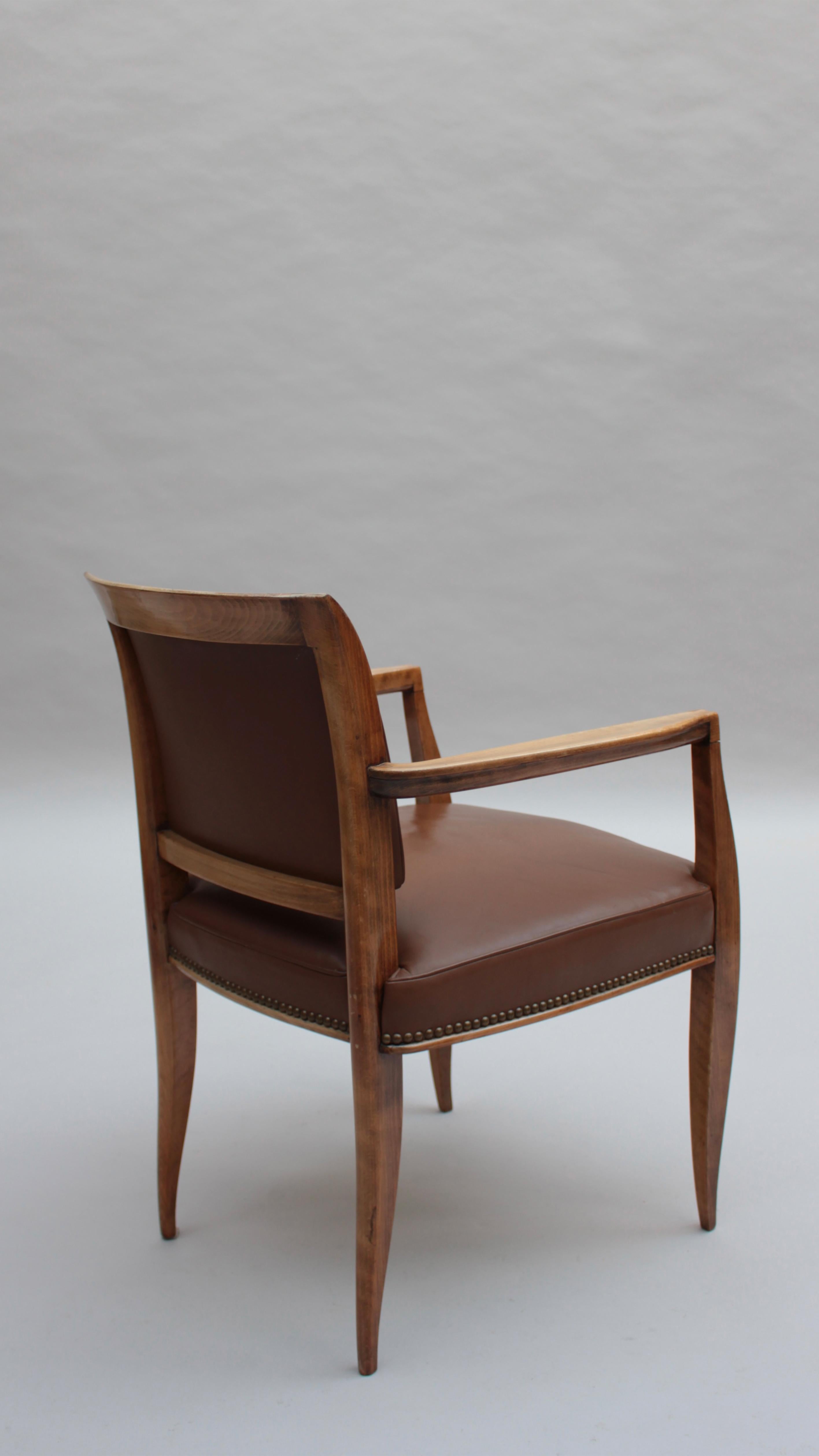 Fine French Art Deco Beech Wood Desk Chair For Sale 1