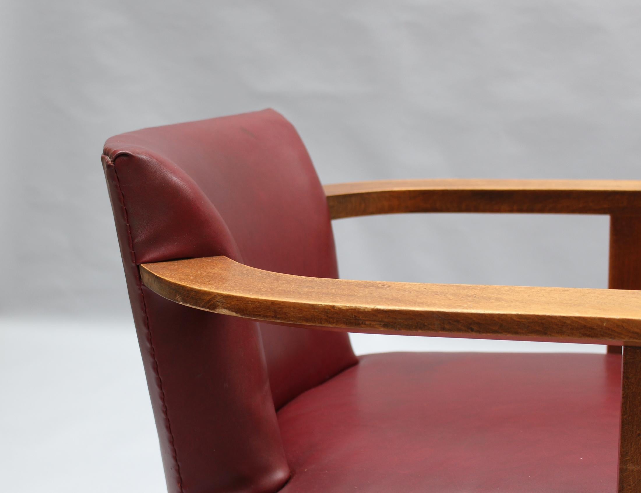 Chaise de bureau en bois de hêtre Art déco français en vente 2