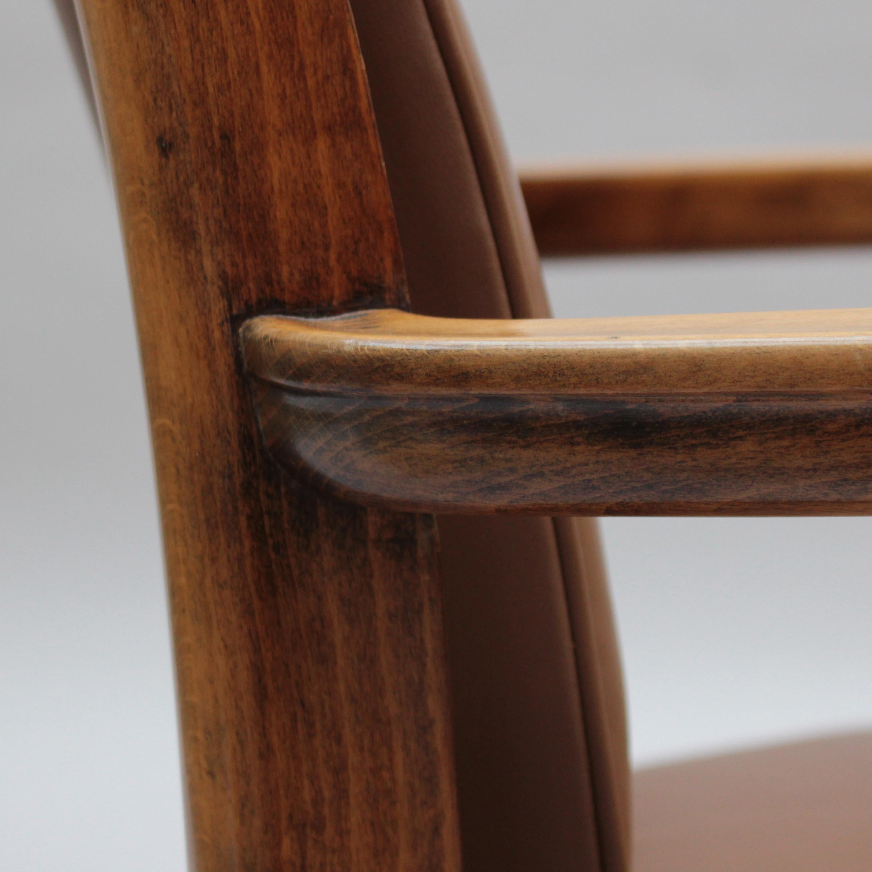 Fine French Art Deco Beech Wood Desk Chair For Sale 4