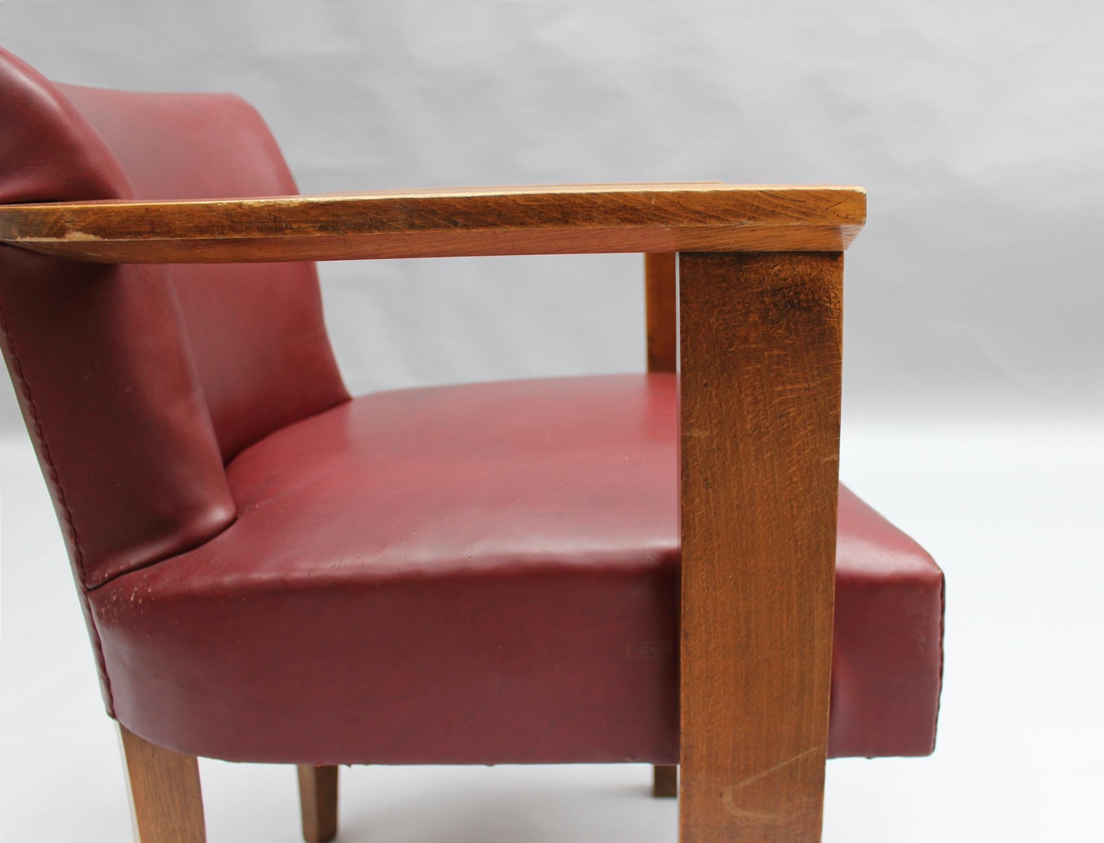 Fine French Art Deco Beech Wood Desk Chair For Sale 5