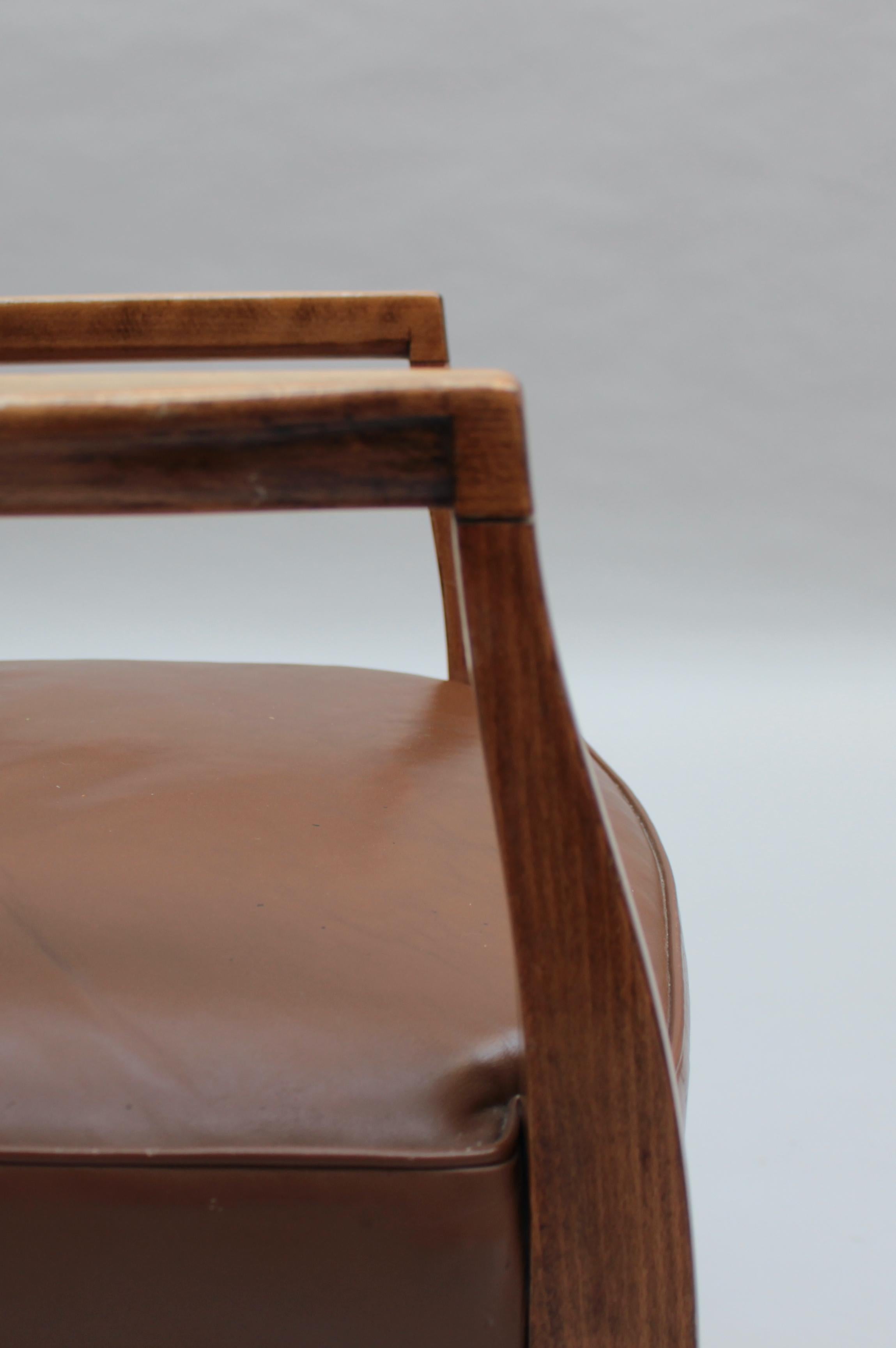 Fine French Art Deco Beech Wood Desk Chair For Sale 5