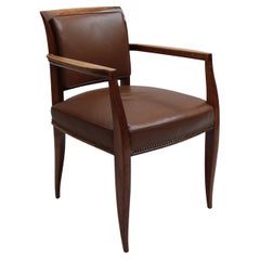 Fina Silla de Escritorio Francesa Art Decó de Madera de Haya