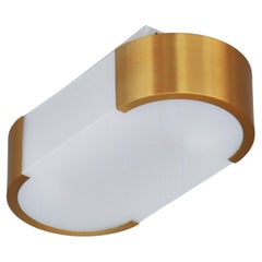 Lampada da soffitto o da parete in bronzo e vetro Art Déco francese di Perzel