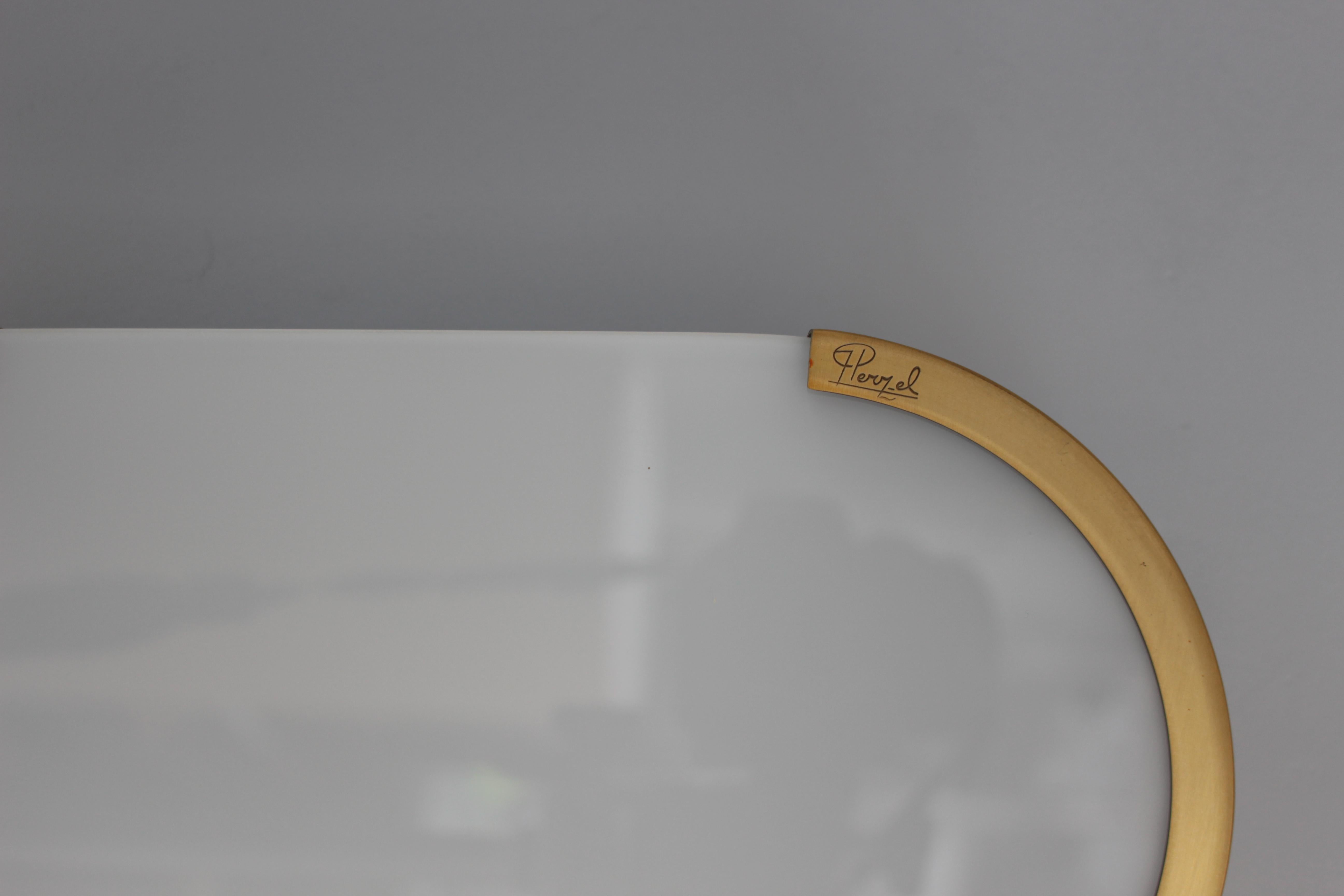 Lampada da soffitto o da parete in bronzo e vetro Art Déco francese di Perzel in vendita 5