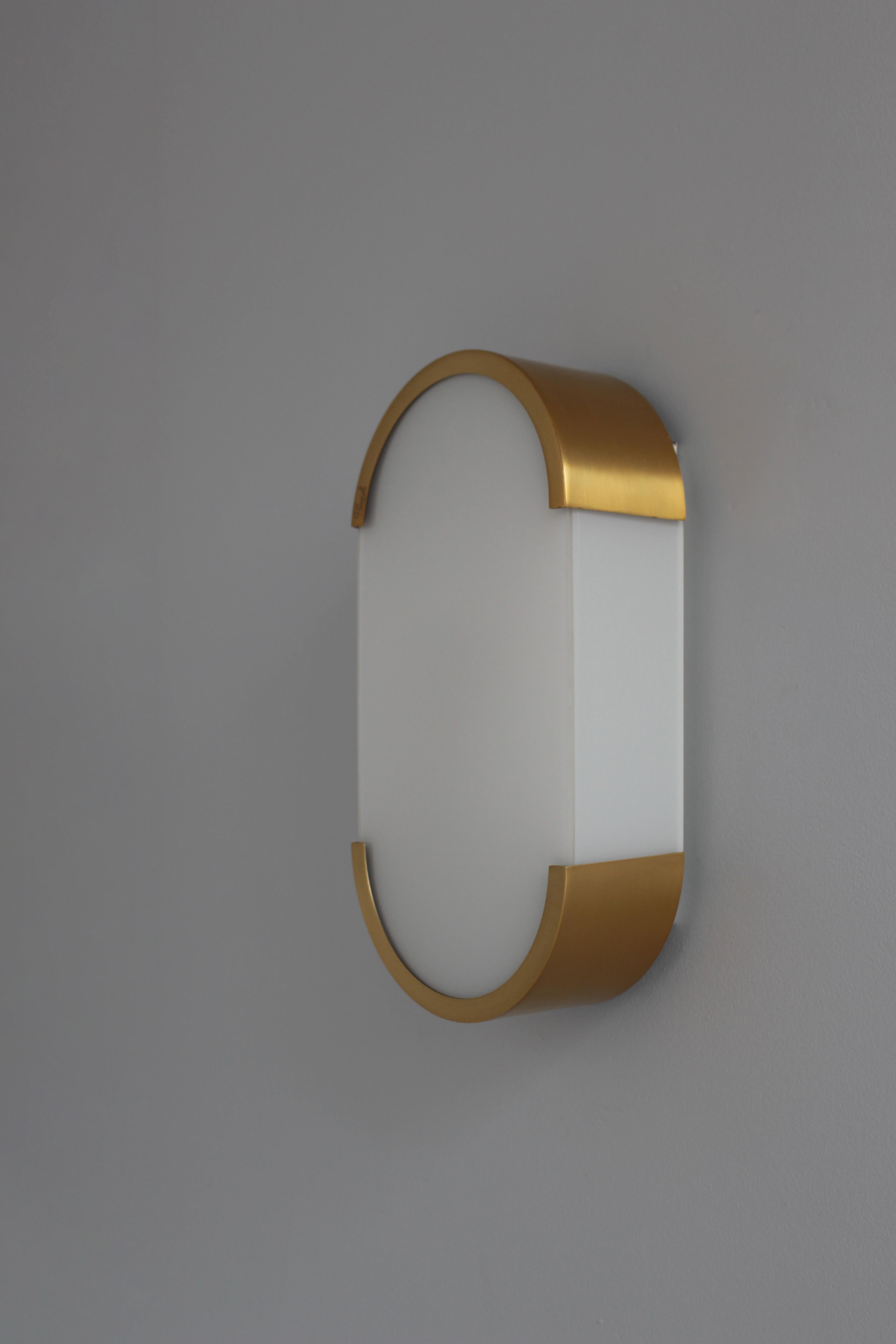 Metà XX secolo Lampada da soffitto o da parete in bronzo e vetro Art Déco francese di Perzel in vendita