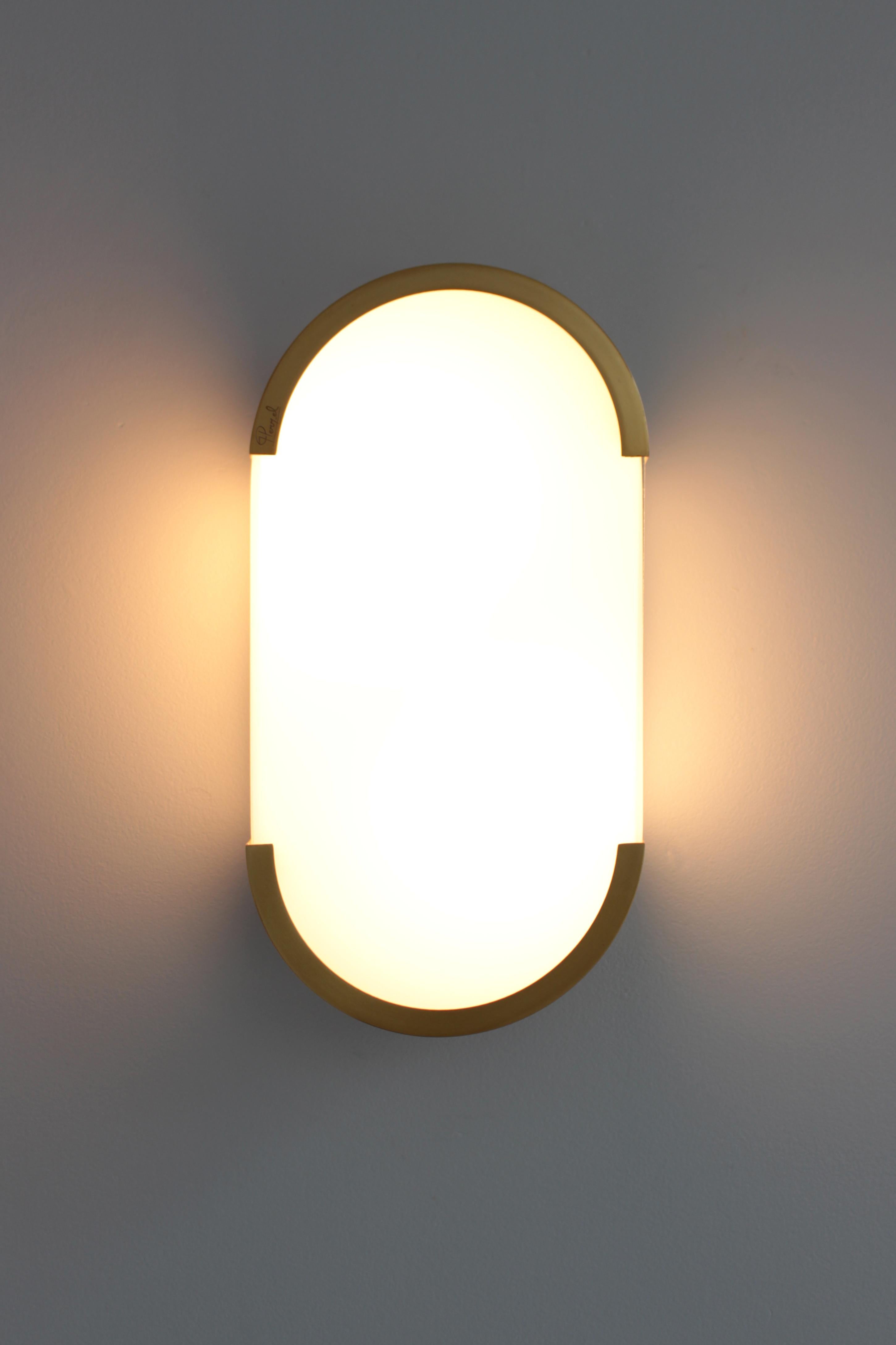 Lampada da soffitto o da parete in bronzo e vetro Art Déco francese di Perzel in vendita 2