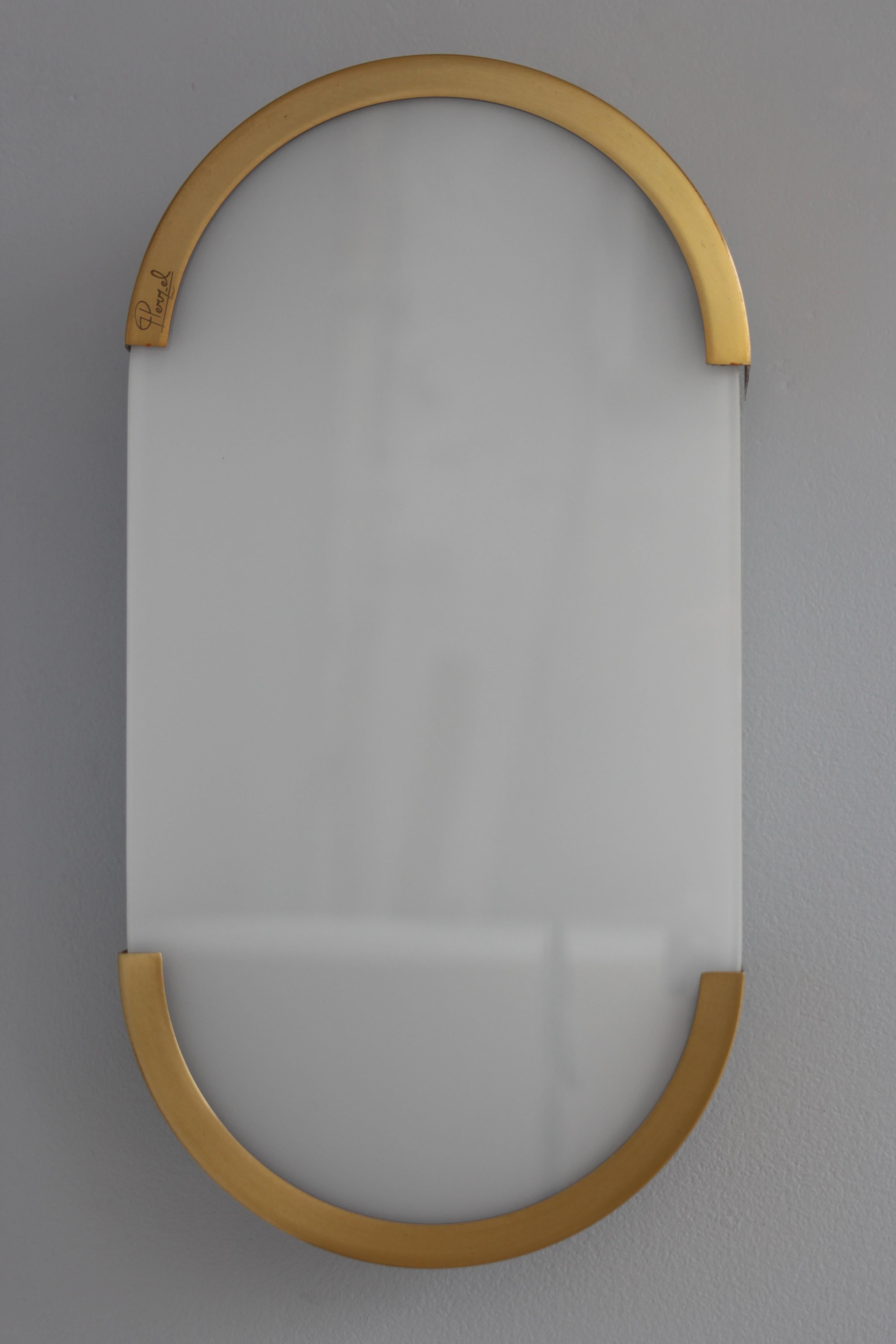 Lampada da soffitto o da parete in bronzo e vetro Art Déco francese di Perzel in vendita 3