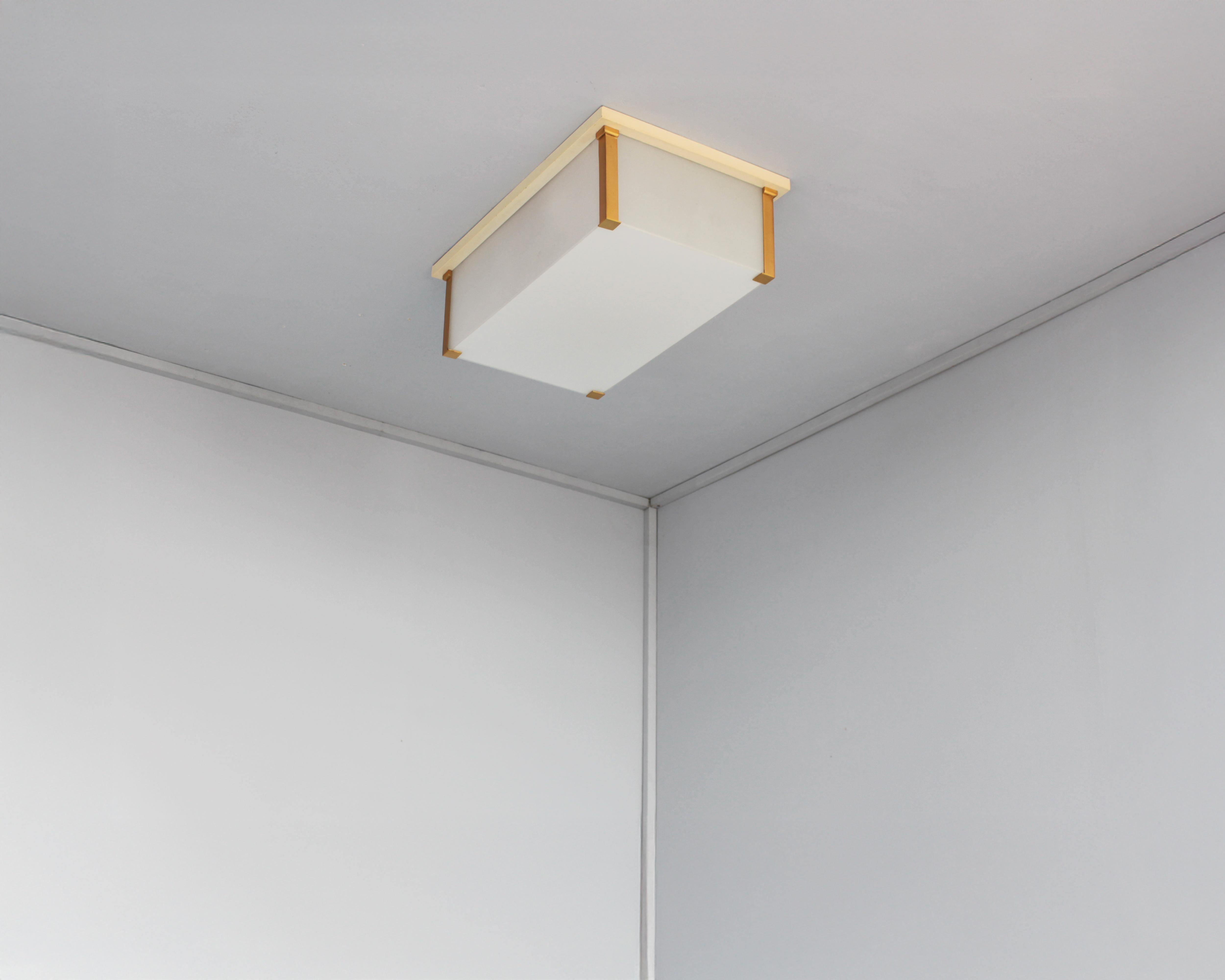 Monture encastrée en bronze et verre Art Déco français de Jean Perzel en vente 4