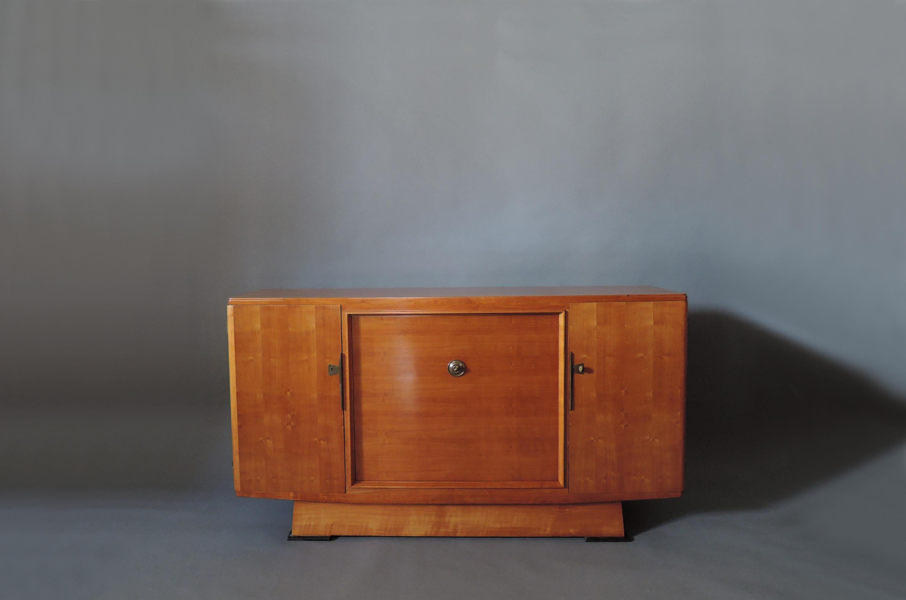 Fine French Art Deco Cherrywood Buffet by Maxime Old For Sale 7