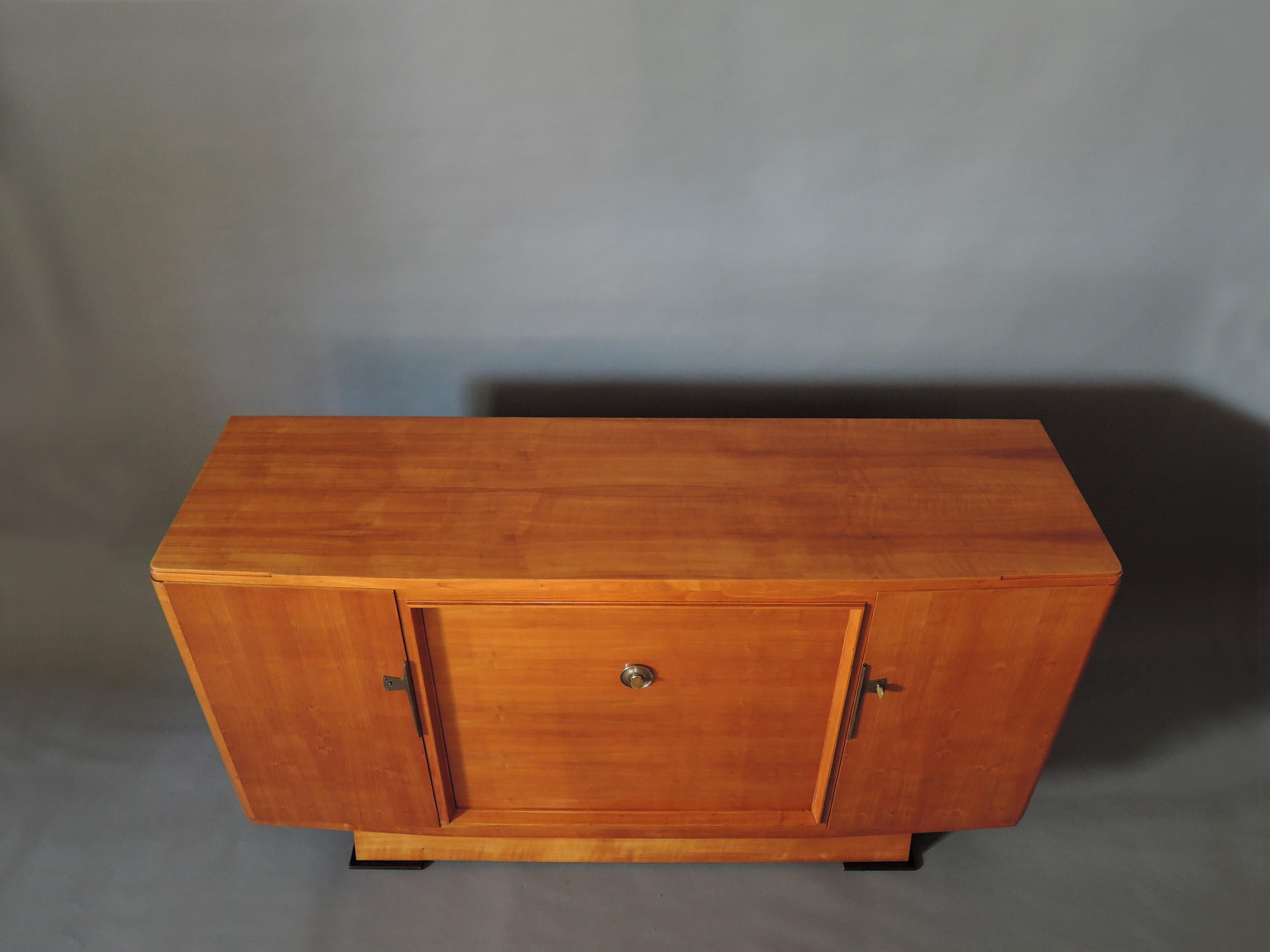 Fine French Art Deco Cherrywood Buffet by Maxime Old For Sale 9