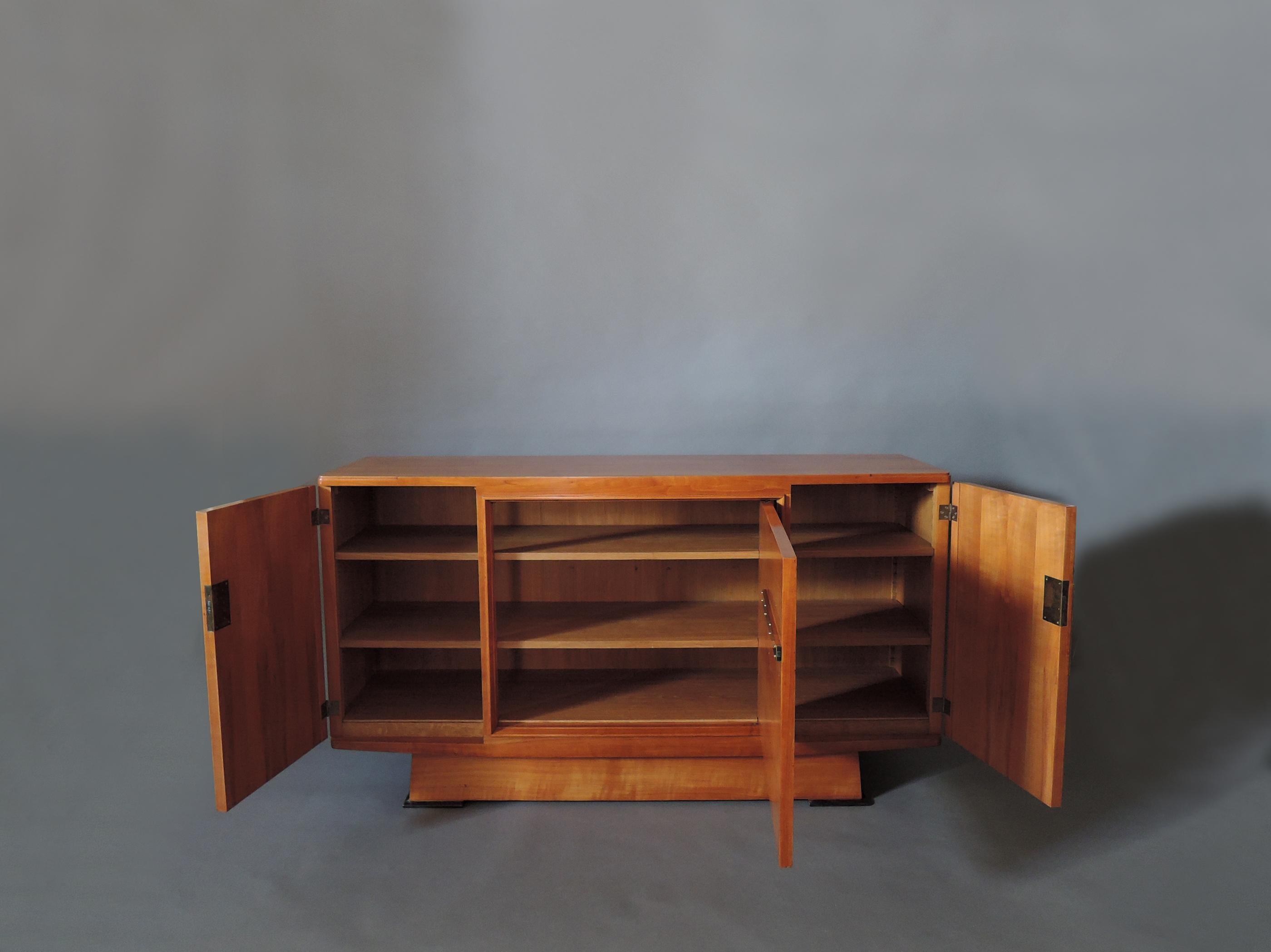 Fine French Art Deco Cherrywood Buffet by Maxime Old For Sale 1