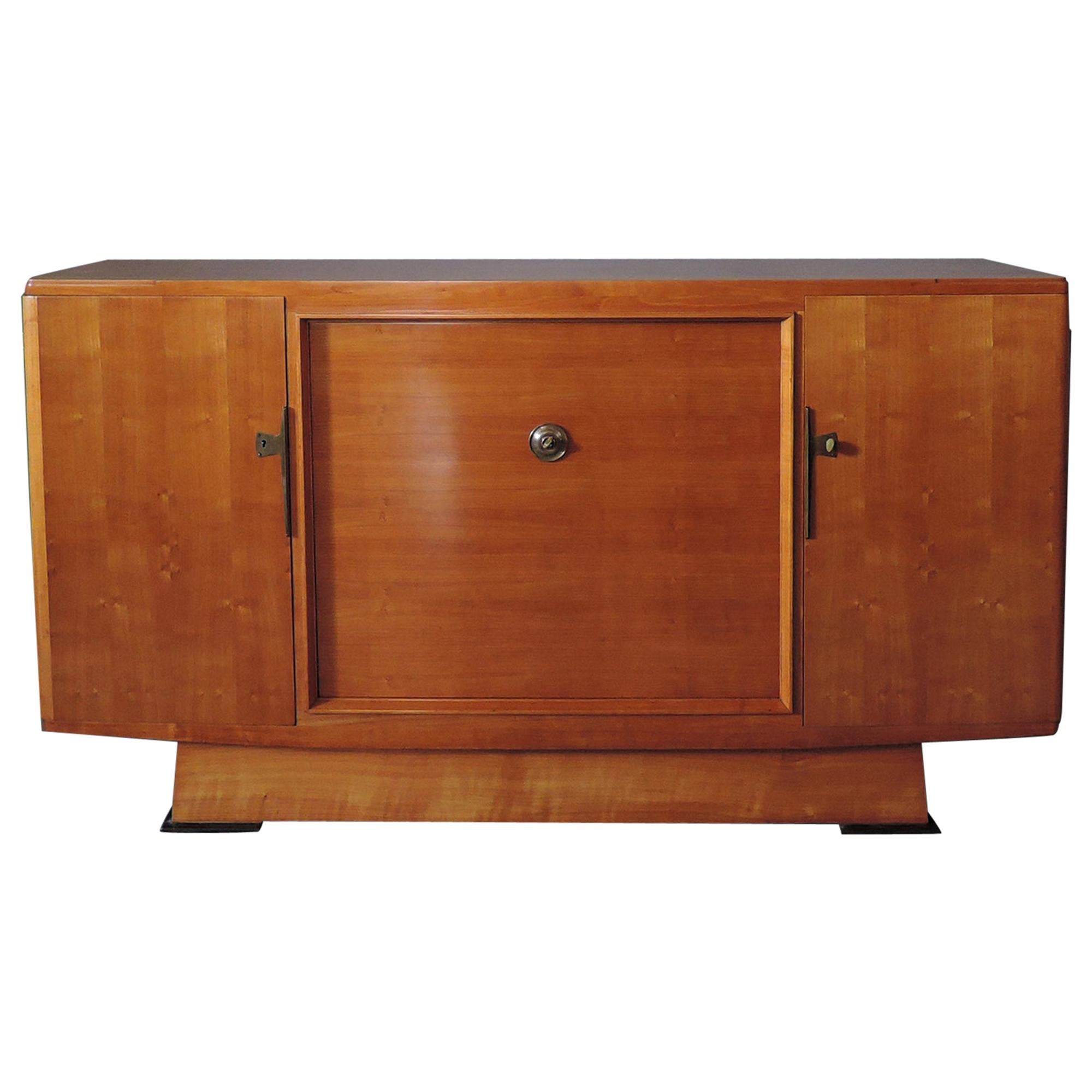Fine French Art Deco Cherrywood Buffet by Maxime Old For Sale