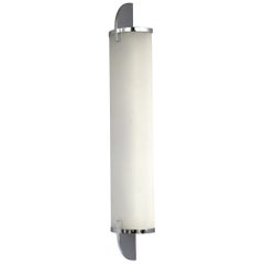 Fine French Art Deco Chrome and Glass Sconce by Perzel