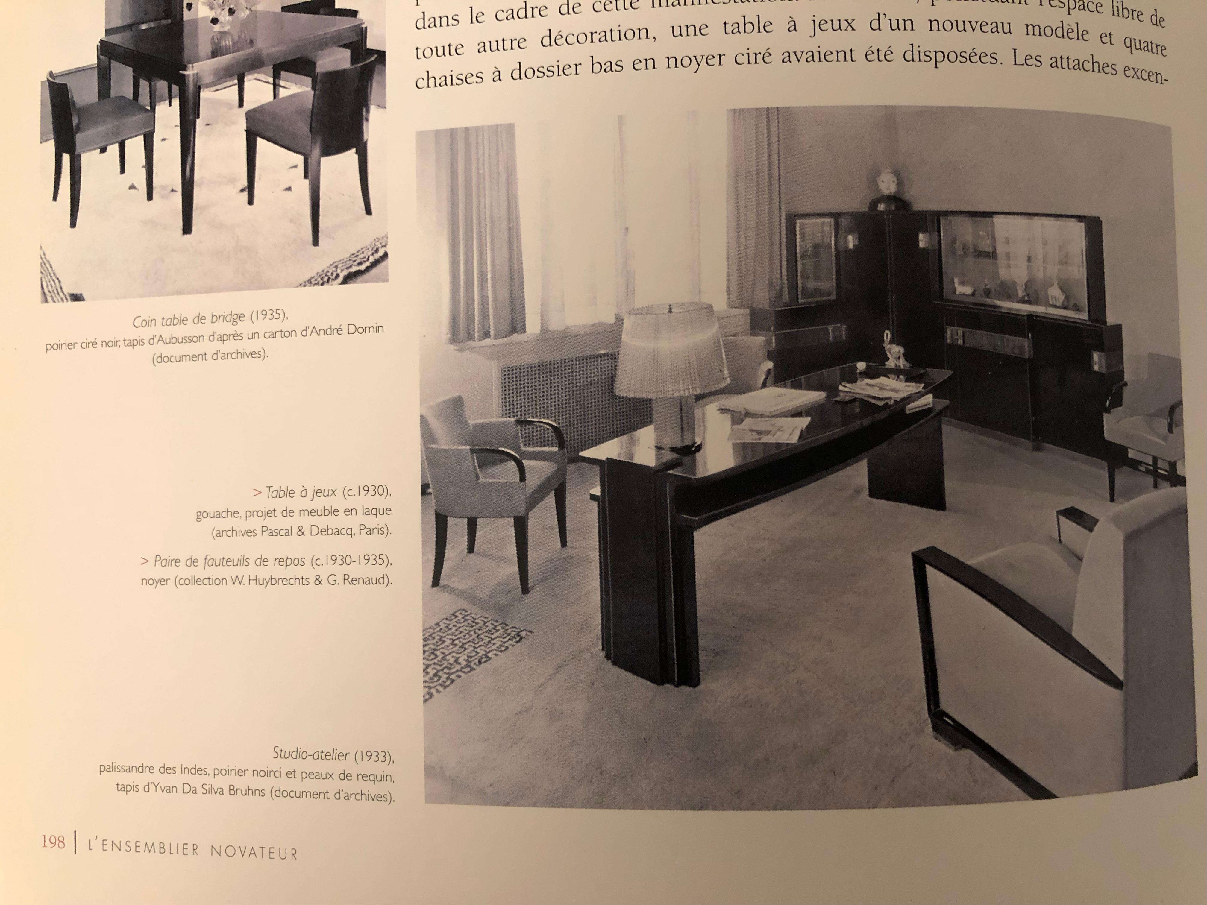 Dominique (André Domin & Marcel Genevrière): A fine French 1930s darkened wood desk armchair.

Documentation; Félix Marcilhac, 