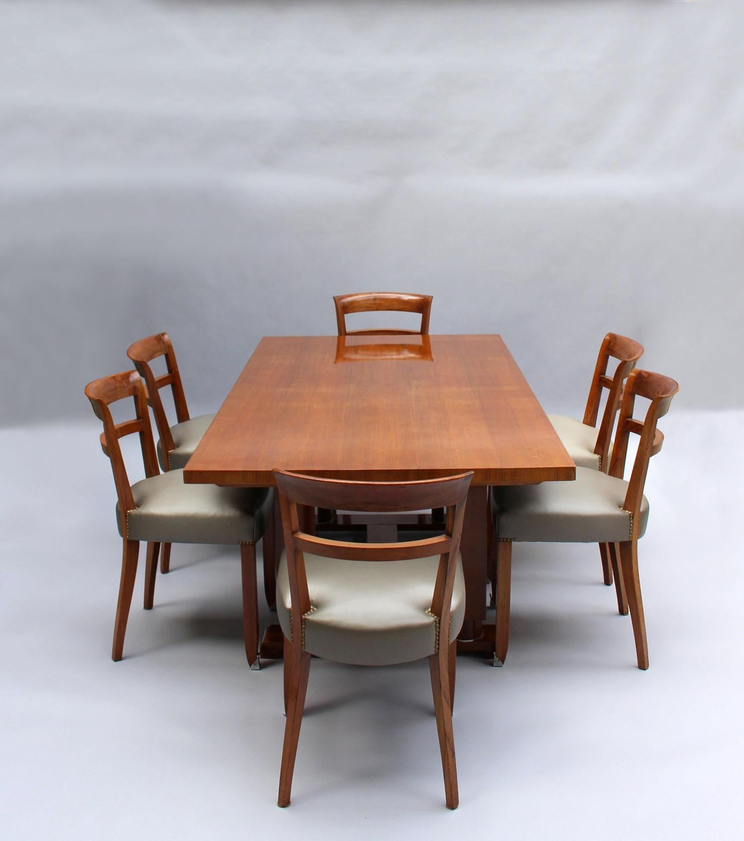 Fine French Art Deco Dining Table by Jules Leleu ( 8 dining chairs available) For Sale 5
