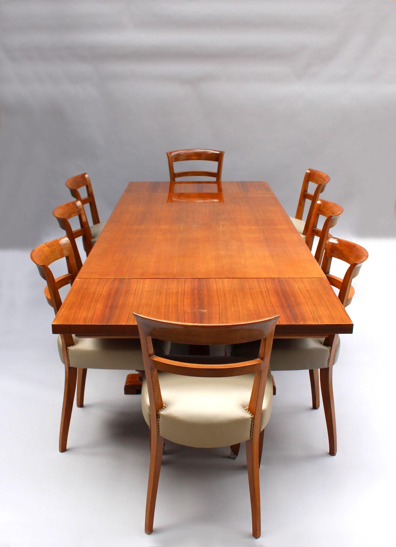 Fine French Art Deco Dining Table by Jules Leleu ( 8 dining chairs available) For Sale 6