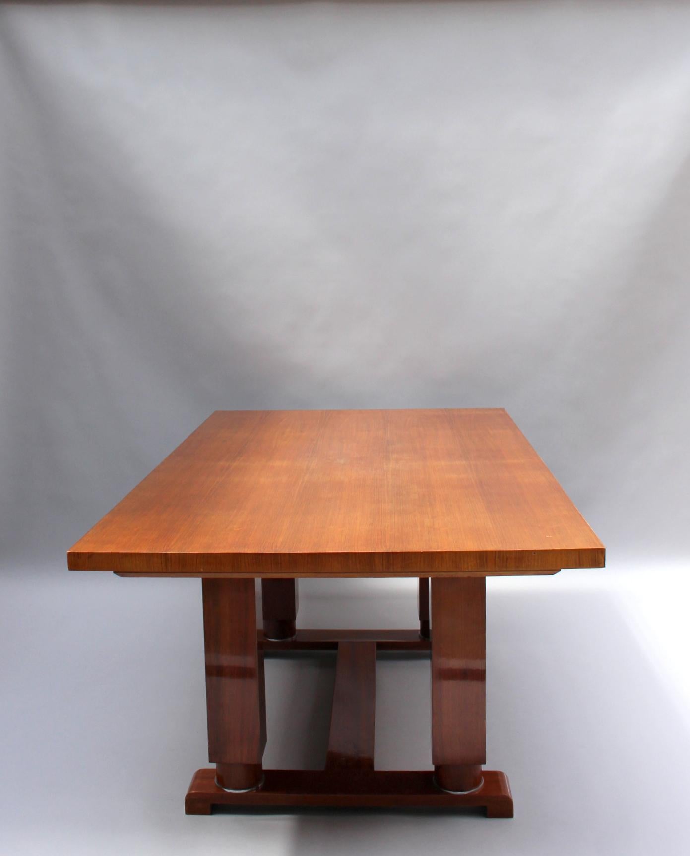 Fine French Art Deco Dining Table by Jules Leleu ( 8 dining chairs available) For Sale 1