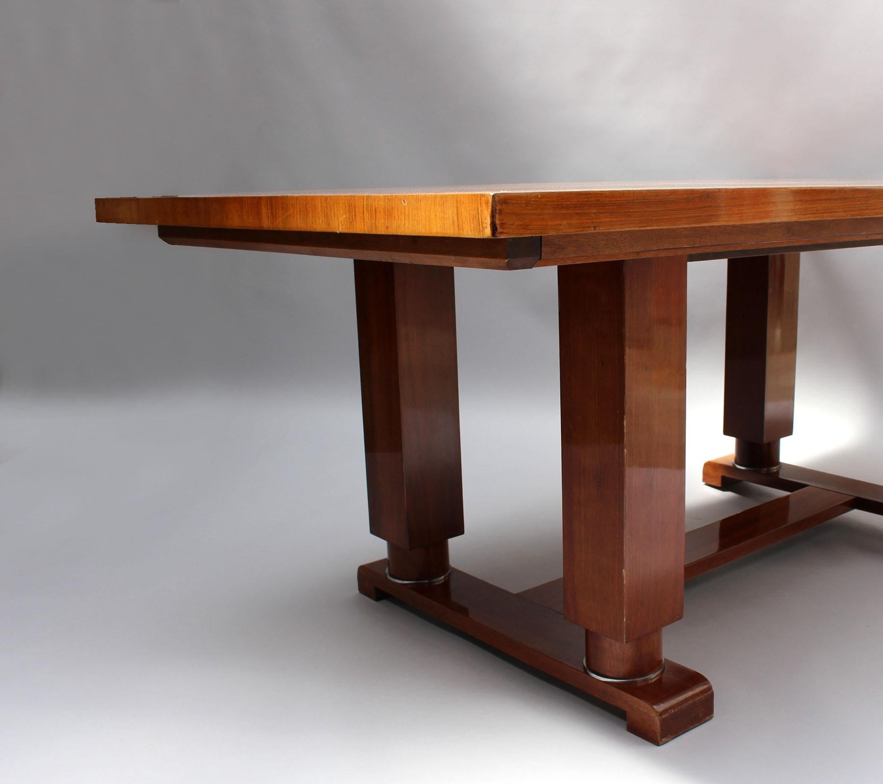Fine French Art Deco Dining Table by Jules Leleu ( 8 dining chairs available) For Sale 2