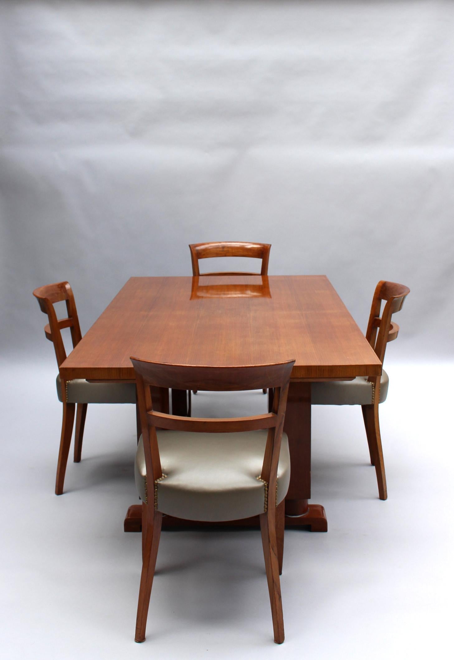 Table de salle à manger Art déco française par Jules Leleu (8 chaises de salle à manger disponibles) en vente 2