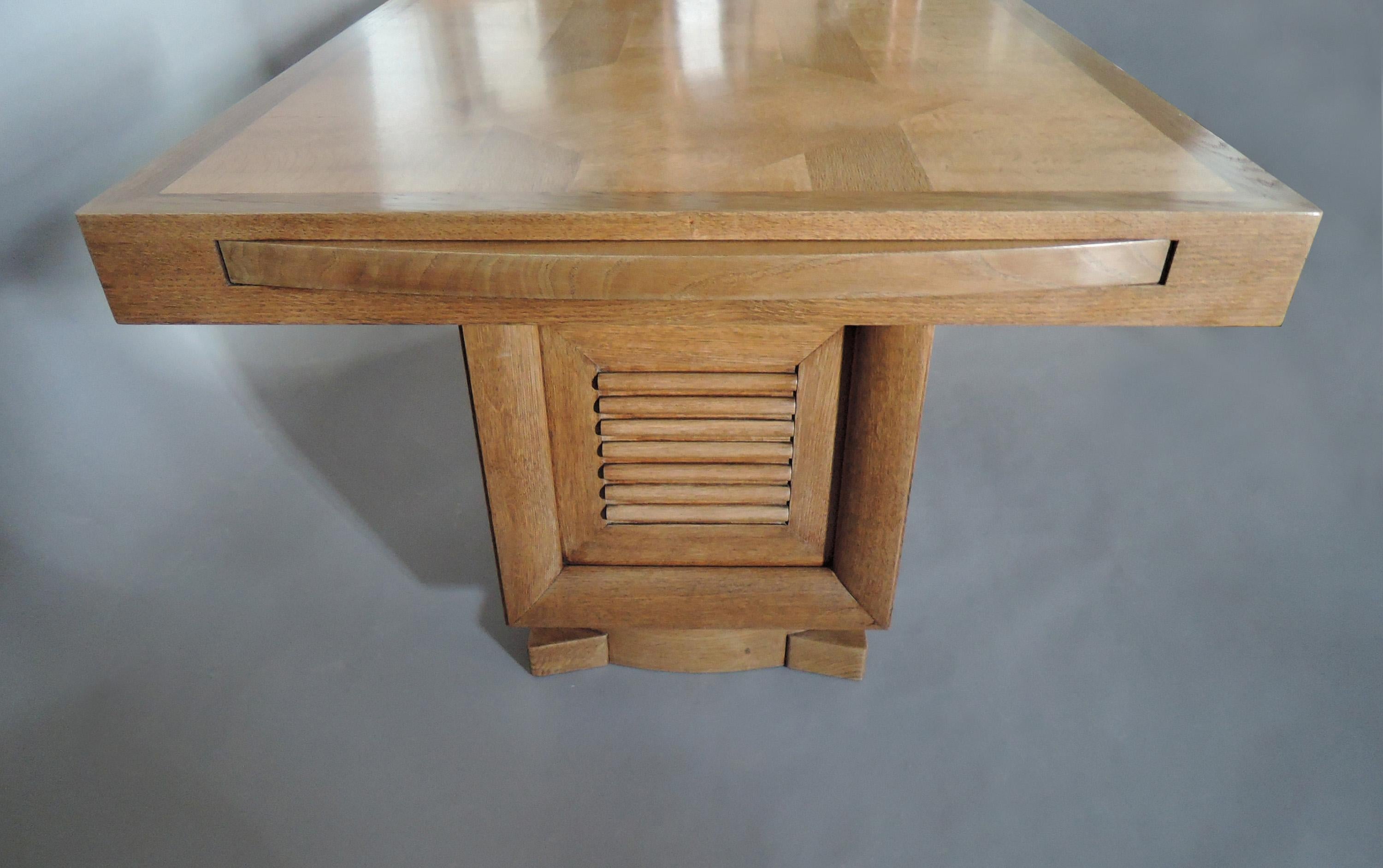 Fine French Art Deco Extendable Dining Table by Dudouyt   10