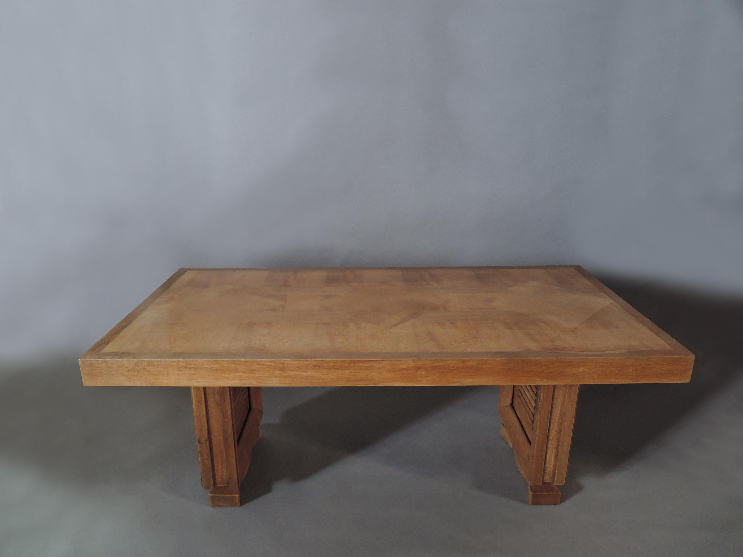Mid-20th Century Fine French Art Deco Extendable Dining Table by Dudouyt  