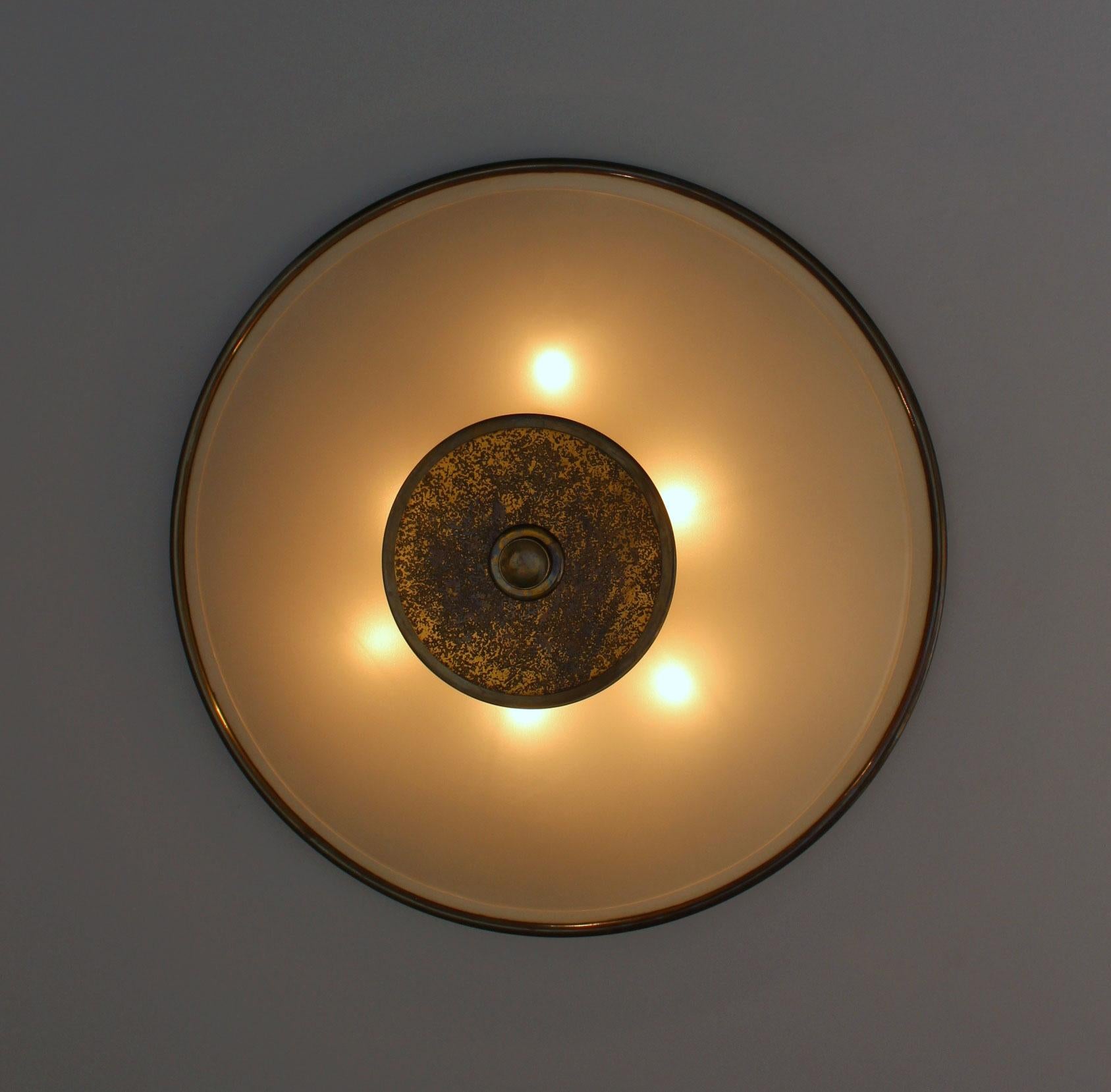 Französische Einbaubeleuchtung im Art déco-Stil von Genet Michon (Bronze) im Angebot