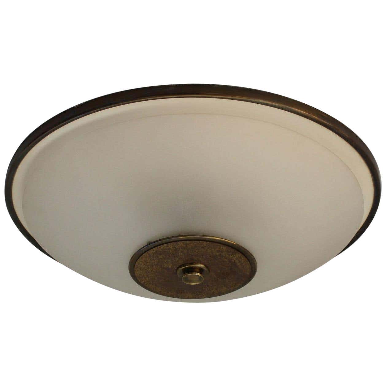 Fine French Art Deco Flush Mount by Genet Michon For Sale at 1stDibs
