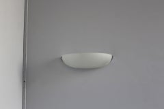 Fine French Art Deco Fluted Glass and Chrome Wall Lights by Perzel