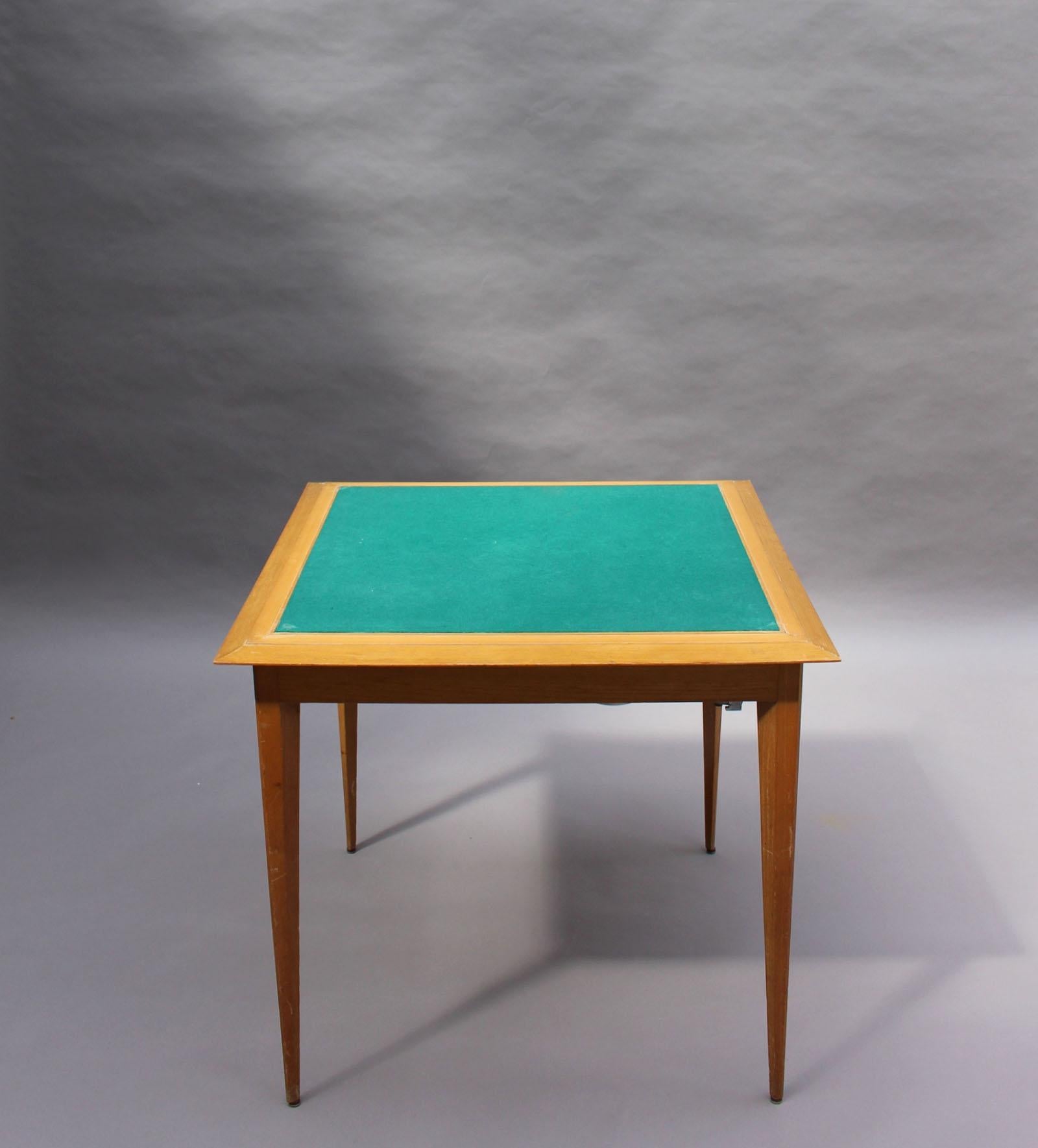 Felt Fine French Art Deco Game / Occasional Table by Rinck For Sale