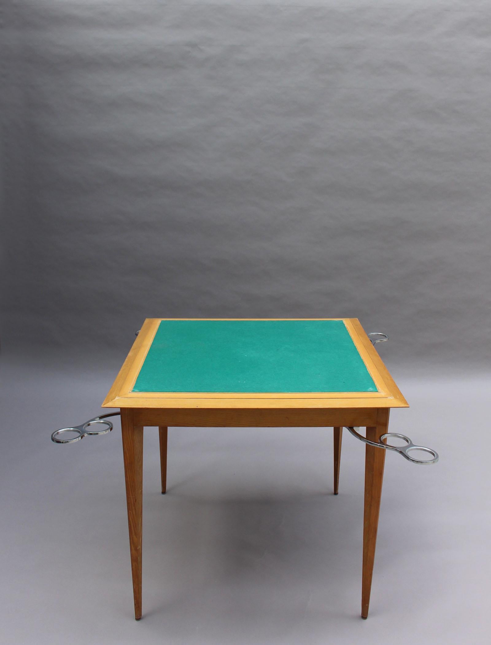 Table de jeu / table d'appoint Art déco français par Rinck en vente 2