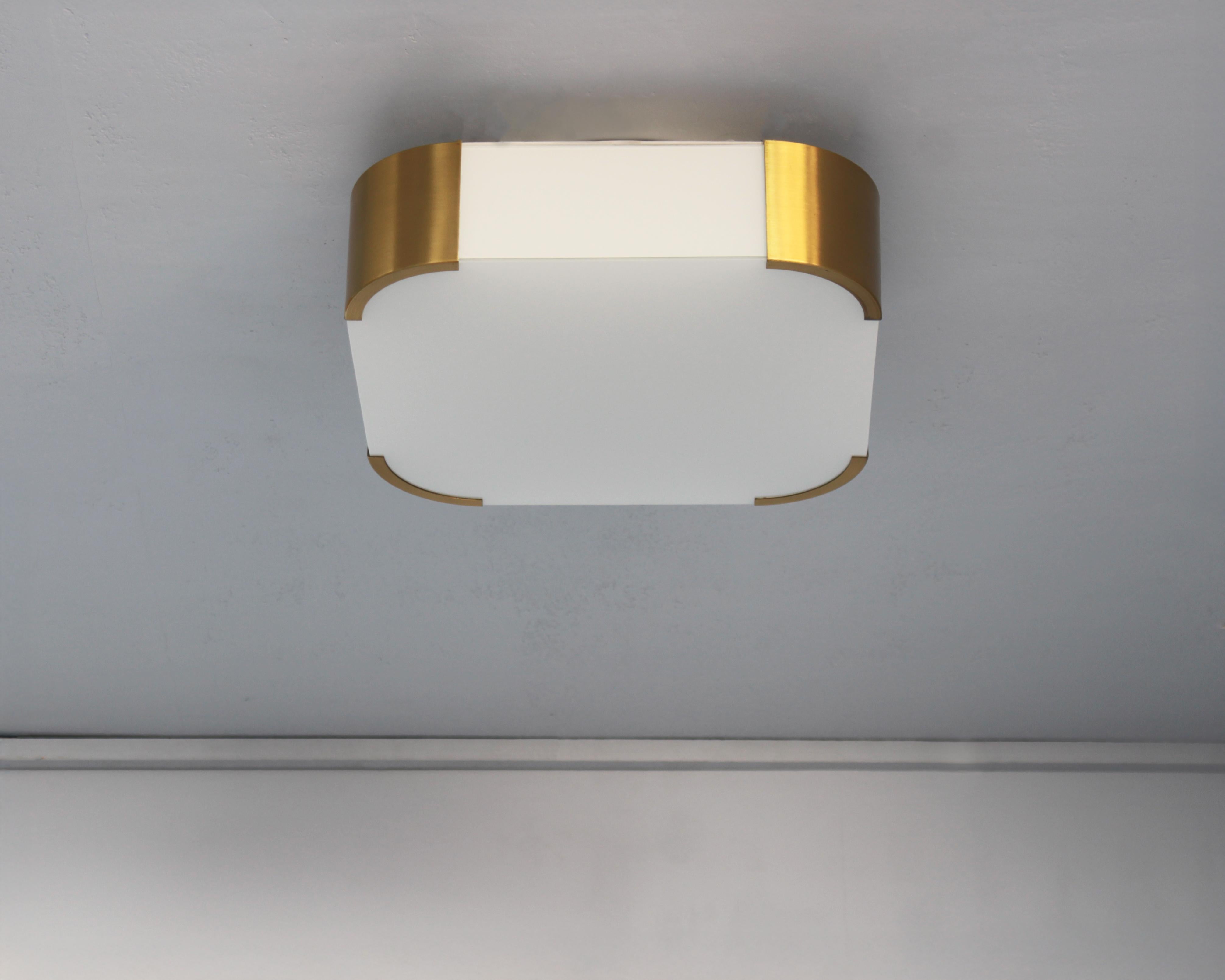 Fine French Art Deco Glass and Bronze Ceiling or Wall Light by Perzel For Sale 1