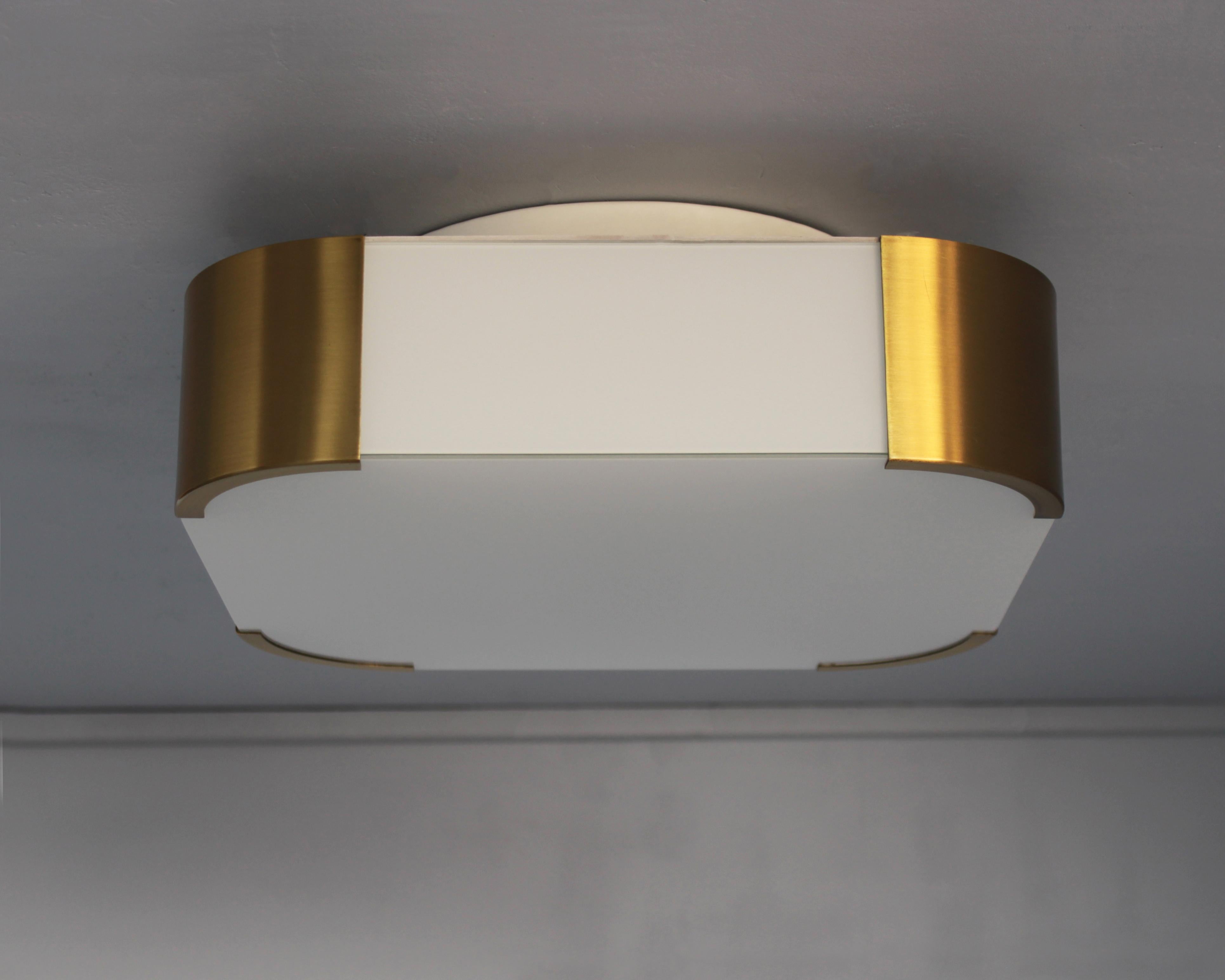 Fine French Art Deco Glass and Bronze Ceiling or Wall Light by Perzel For Sale 3
