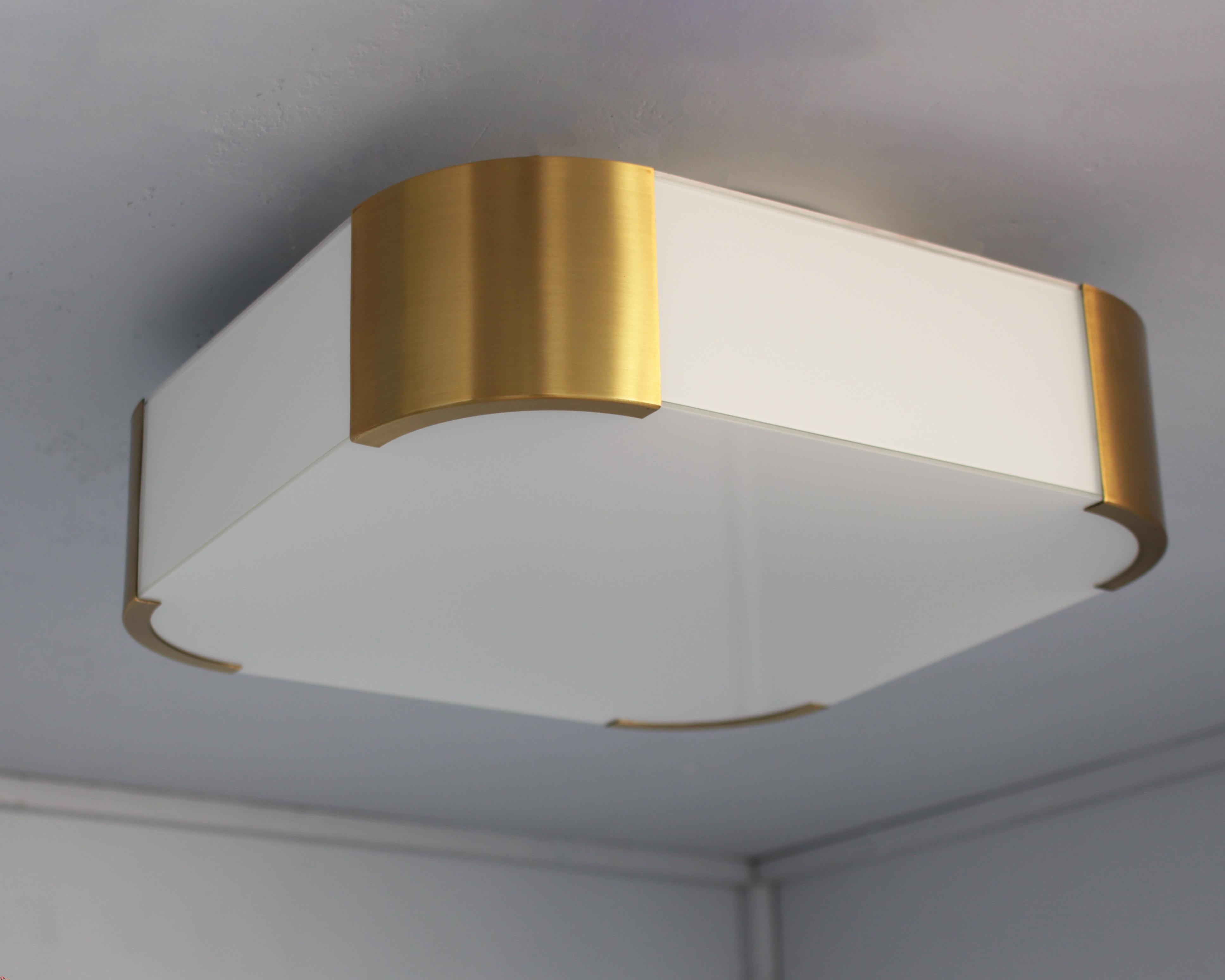 Fine French Art Deco Glass and Bronze Ceiling or Wall Light by Perzel For Sale 4