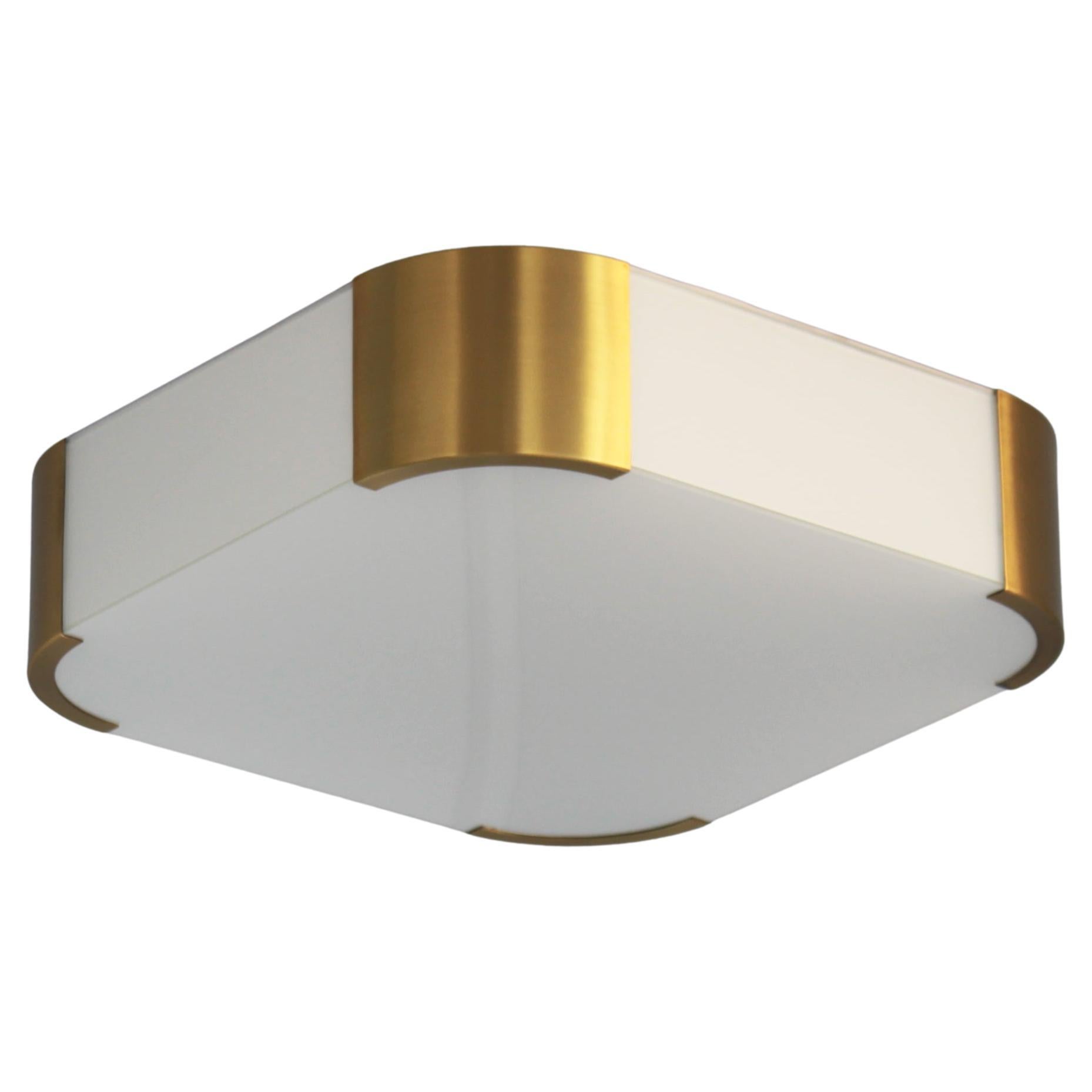 Fine French Art Deco Glass and Bronze Ceiling or Wall Light by Perzel For Sale