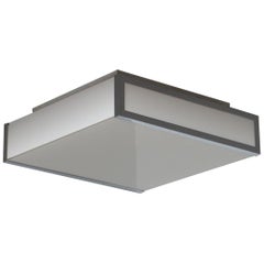 Fine French Art Deco Glass and Chrome Flush Mounts by Perzel