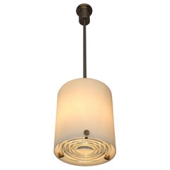 Fine French Art Deco Glass and Nickel Pendant by Perzel