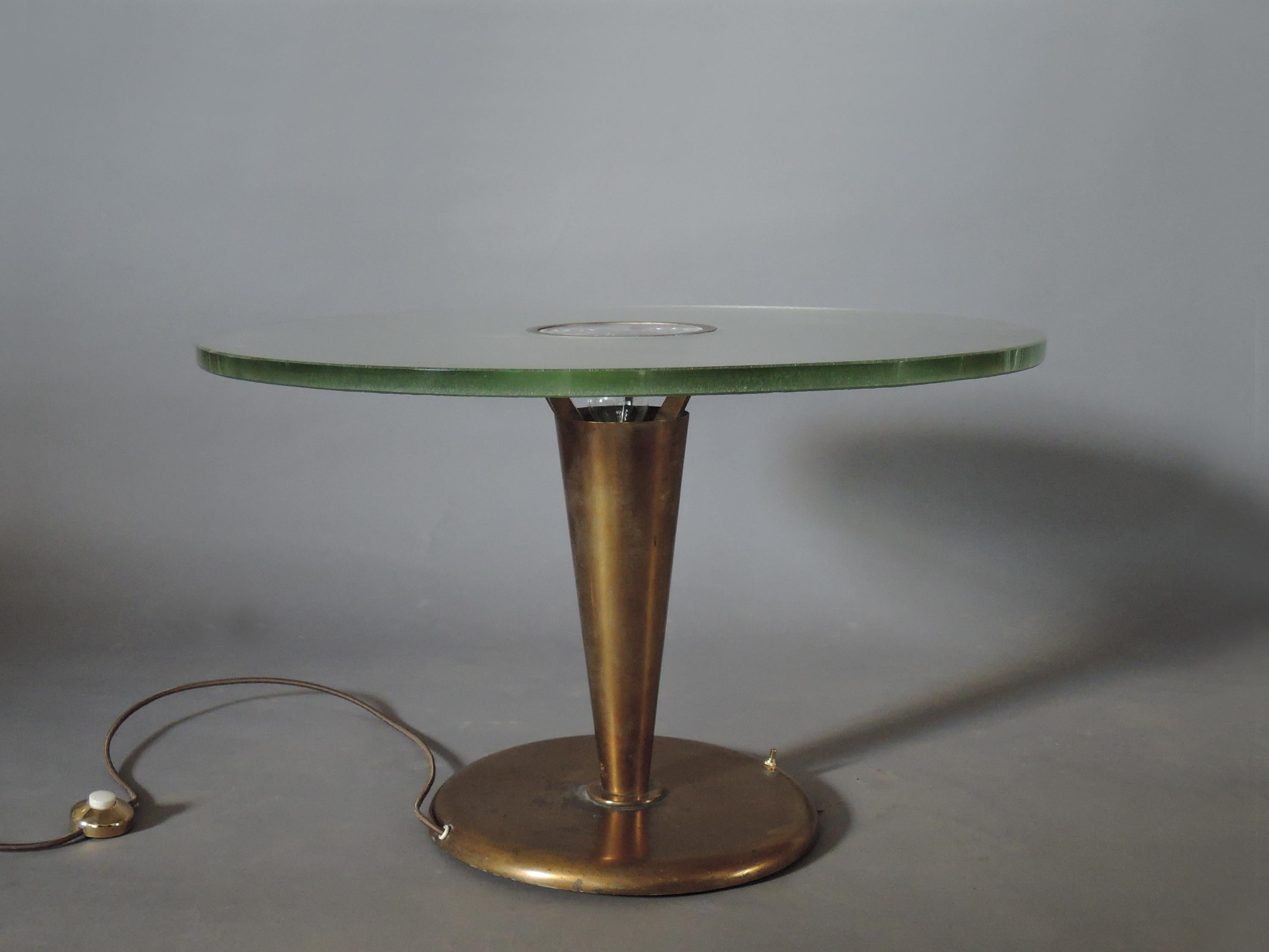 Metà XX secolo Gueridon illuminato in stile Art Deco francese di Jean Perzel in vendita