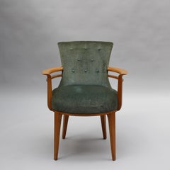 Elegante poltrona francese in stile Art Déco in legno chiaro, CIRCA 1940