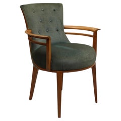 Elegante poltrona francese in stile Art Déco in legno chiaro, CIRCA 1940