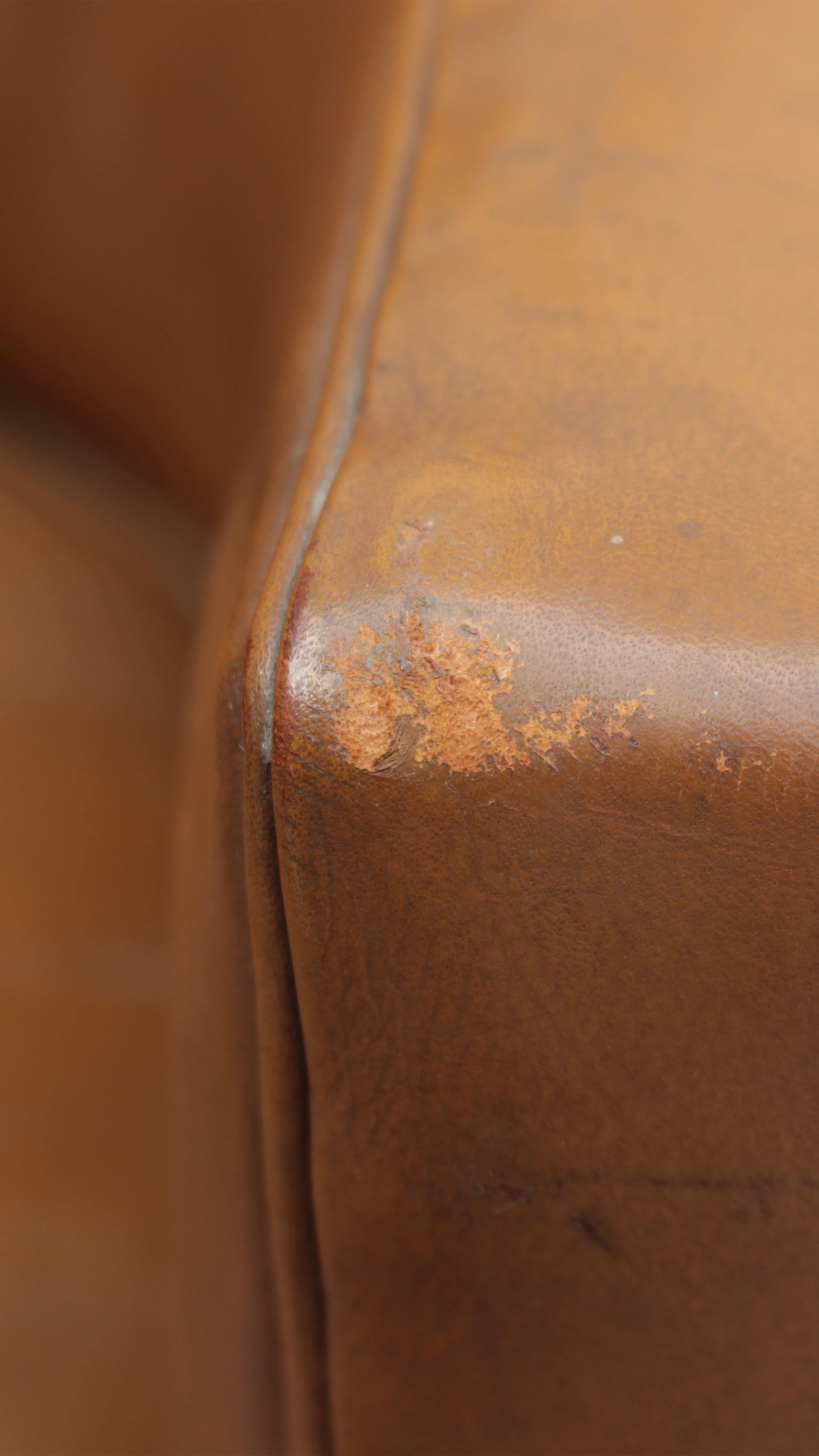 Fine French 1950s Mahogany and Leather Armchair by Jacques Quinet For Sale 6