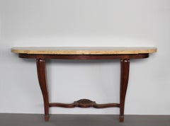 Fine French Art Deco Mahogany and Marble Console in the Manner of Arbus