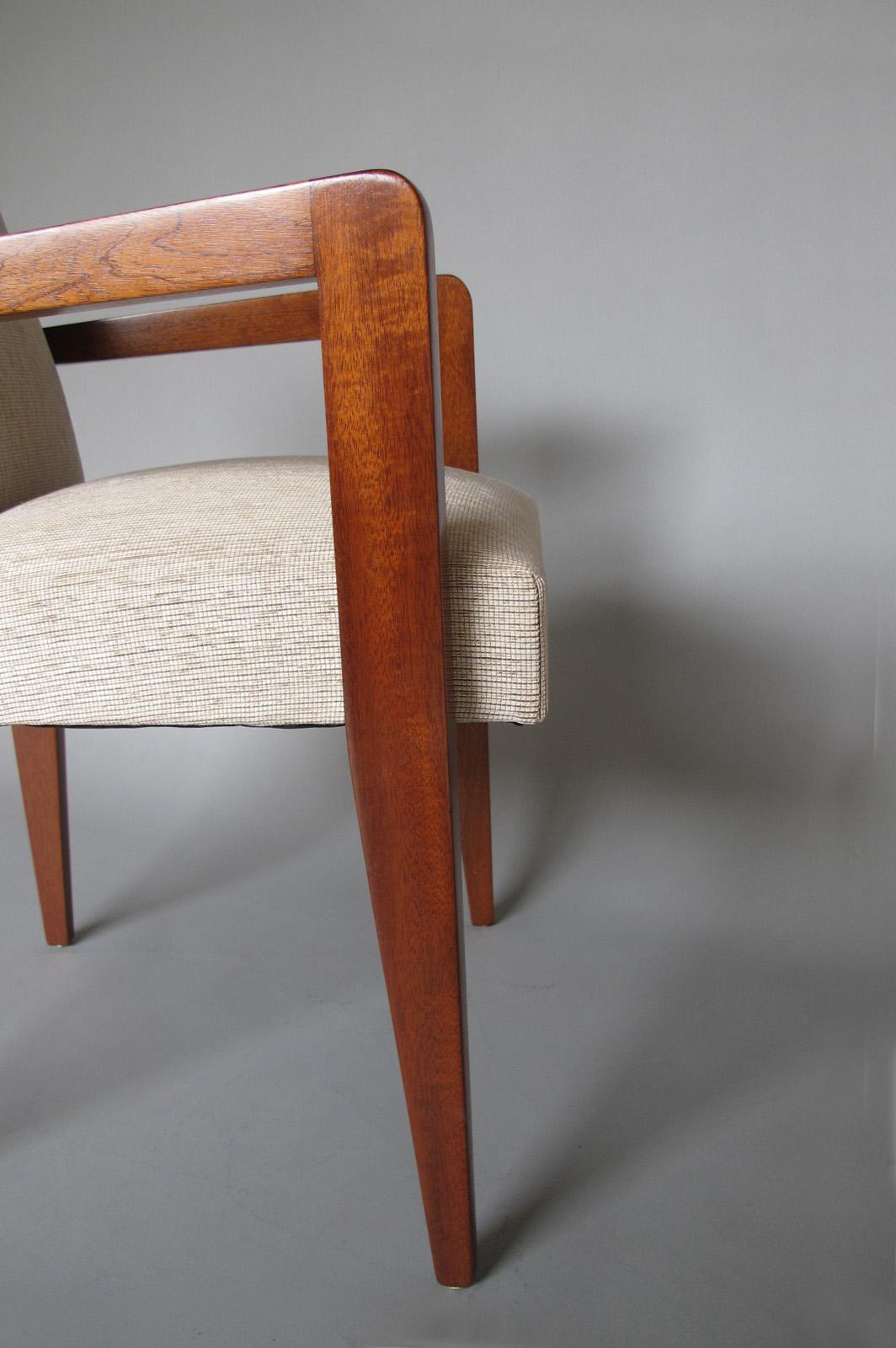 Fine French Art Deco Mahogany Arm Chair For Sale 6