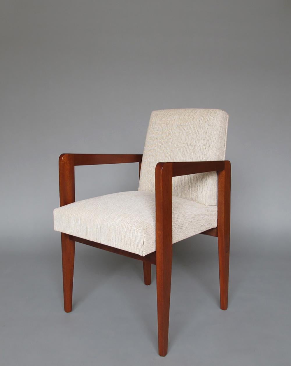 Fine French Art Deco Mahogany Arm Chair In Good Condition For Sale In Long Island City, NY