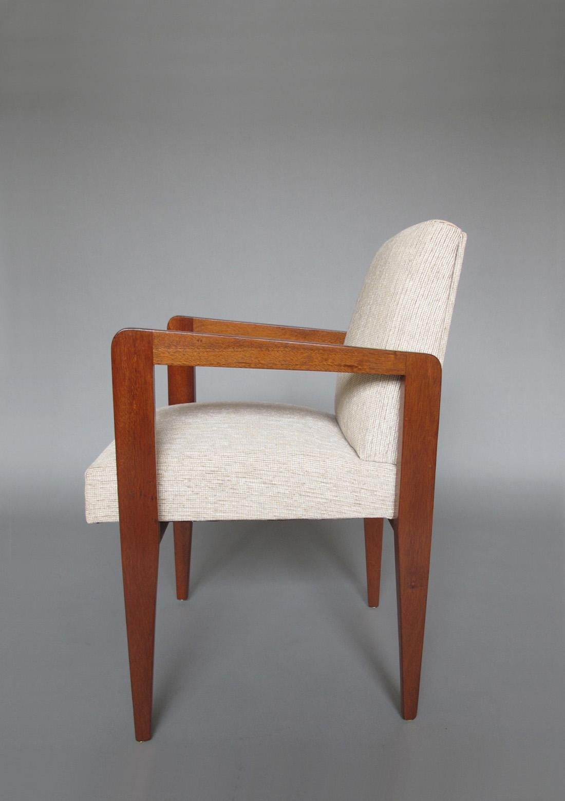 Mid-20th Century Fine French Art Deco Mahogany Arm Chair For Sale