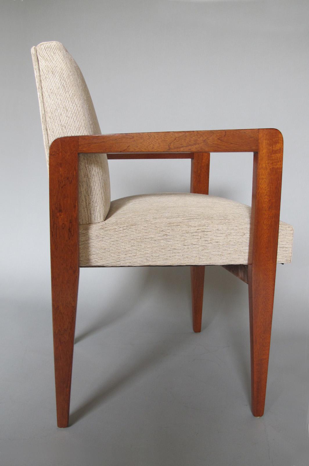 Fine French Art Deco Mahogany Arm Chair For Sale 4