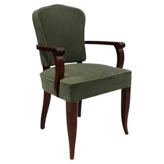 Fine French Art Deco Mahogany Armchair by Gaston Poisson