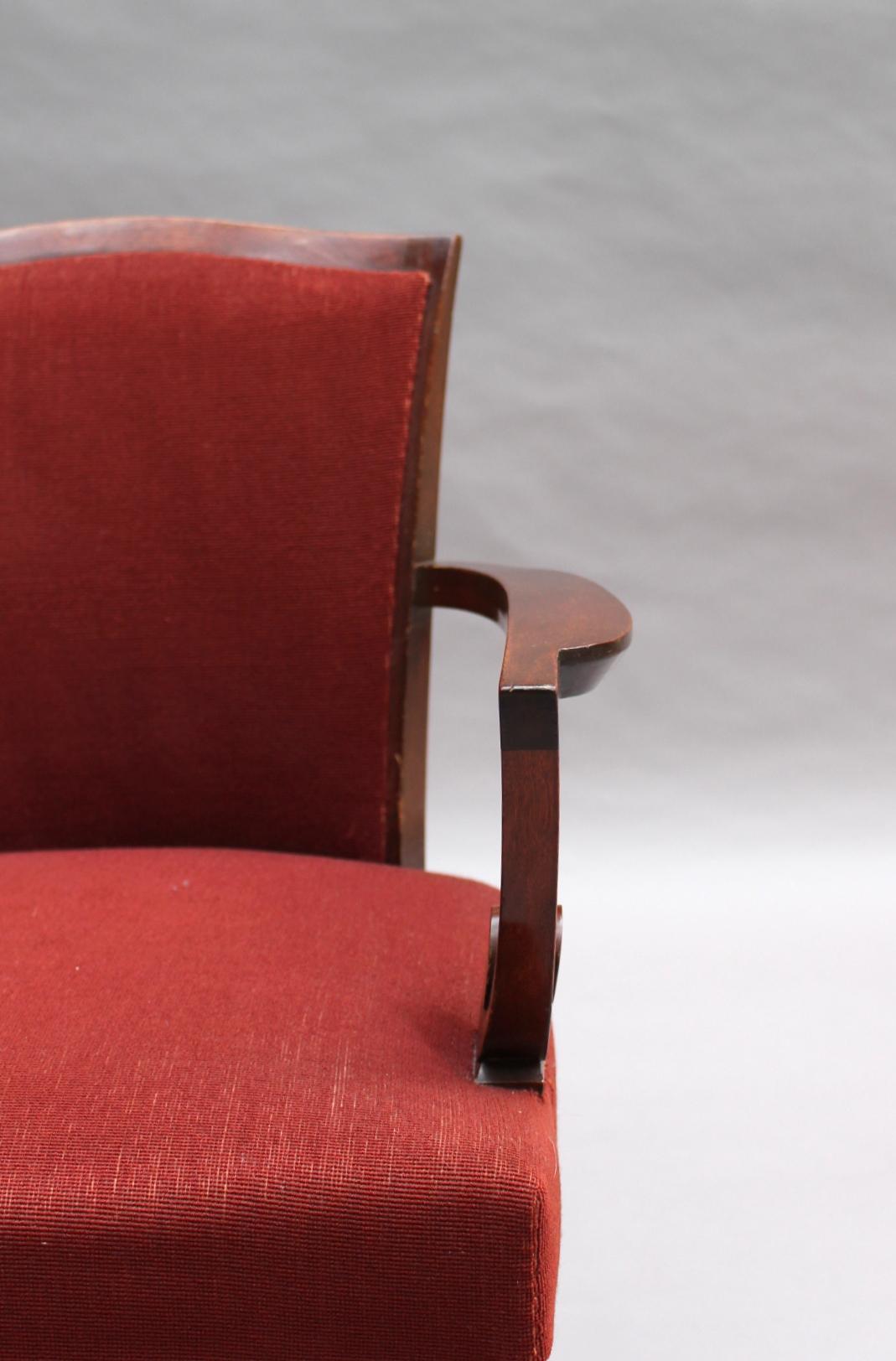Französischer Mahagoni-Sessel im Art déco-Stil von Jules Leleu im Angebot 5