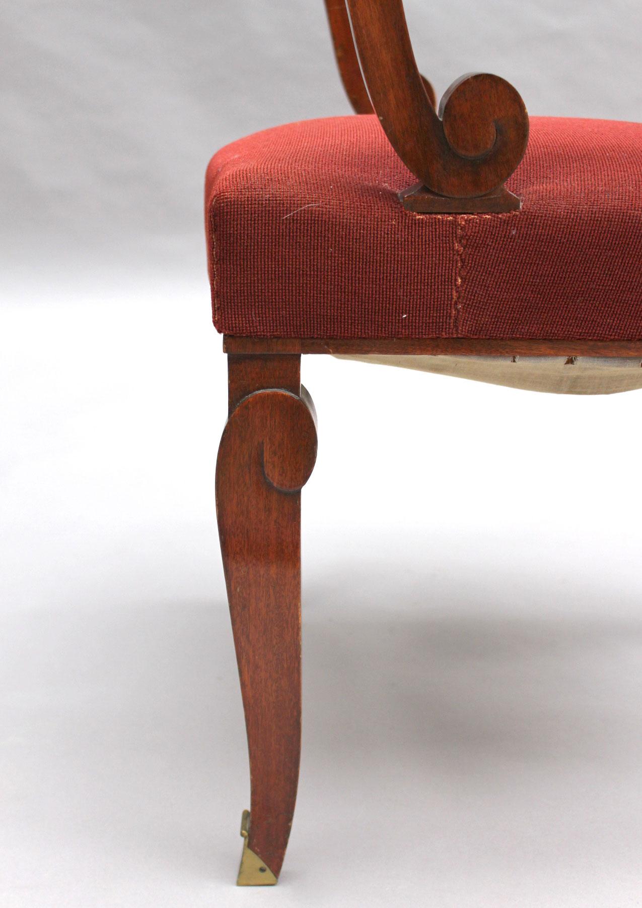 Französischer Mahagoni-Sessel im Art déco-Stil von Jules Leleu im Angebot 7