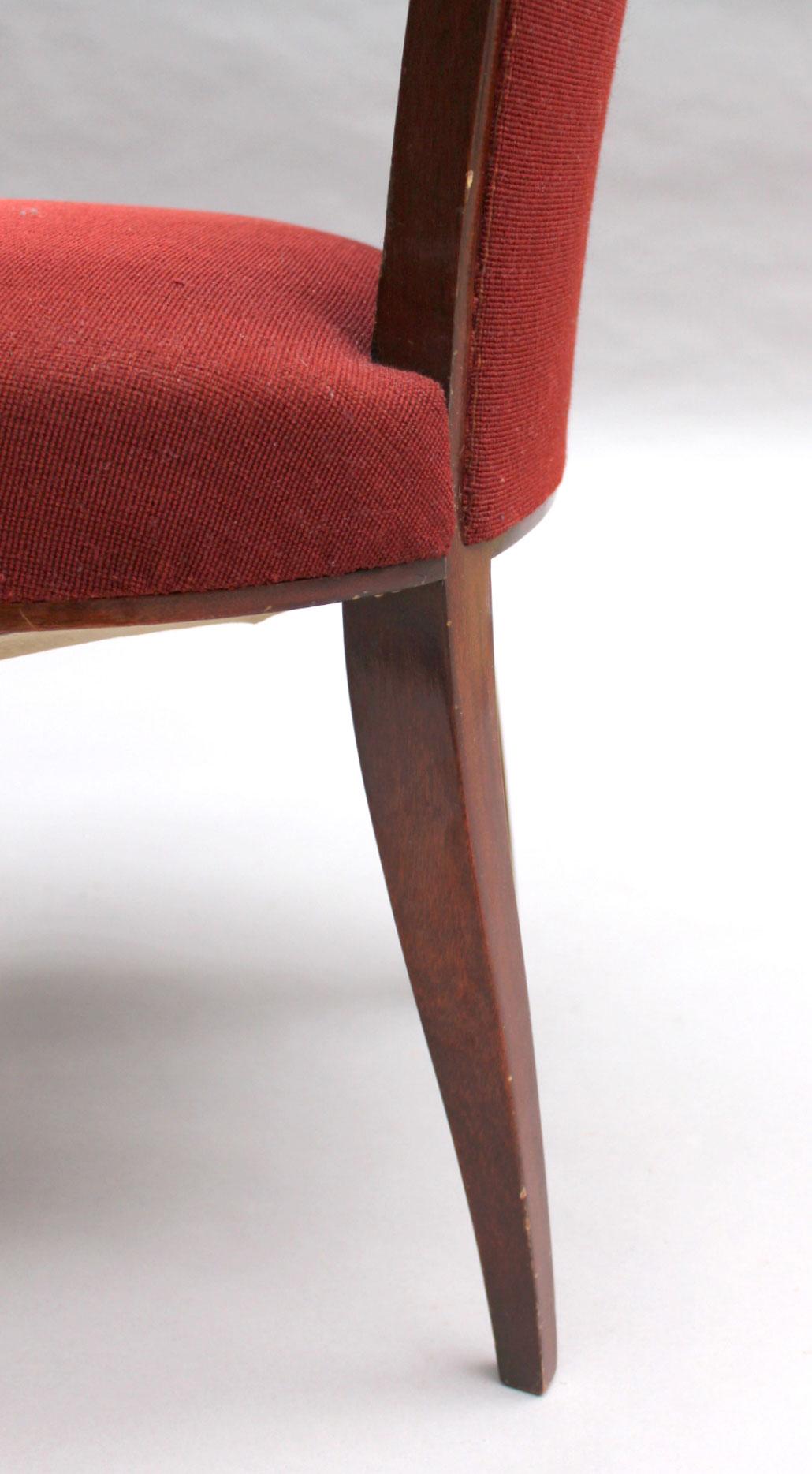 Französischer Mahagoni-Sessel im Art déco-Stil von Jules Leleu im Angebot 9