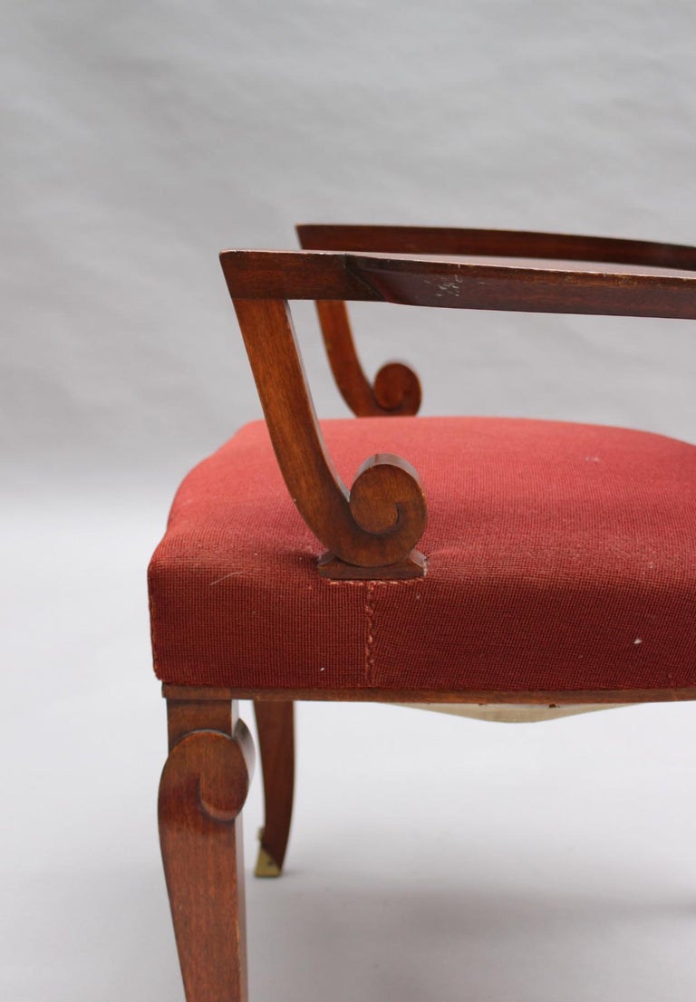 Fine French Art Deco Mahogany Armchair by Jules Leleu For Sale 3